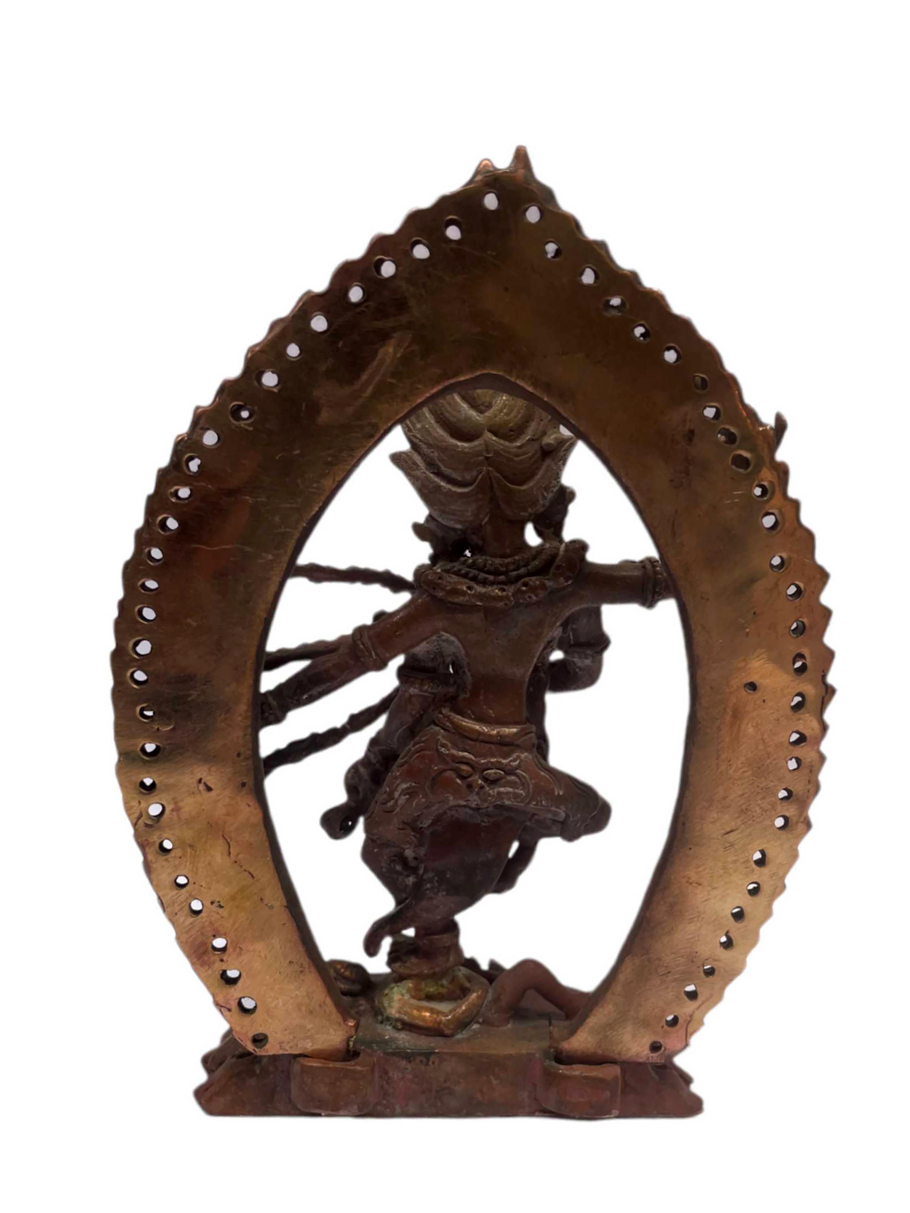 Tibetan Miniature Statue Of Simhamukha Yogini, glossy, Free Finishing