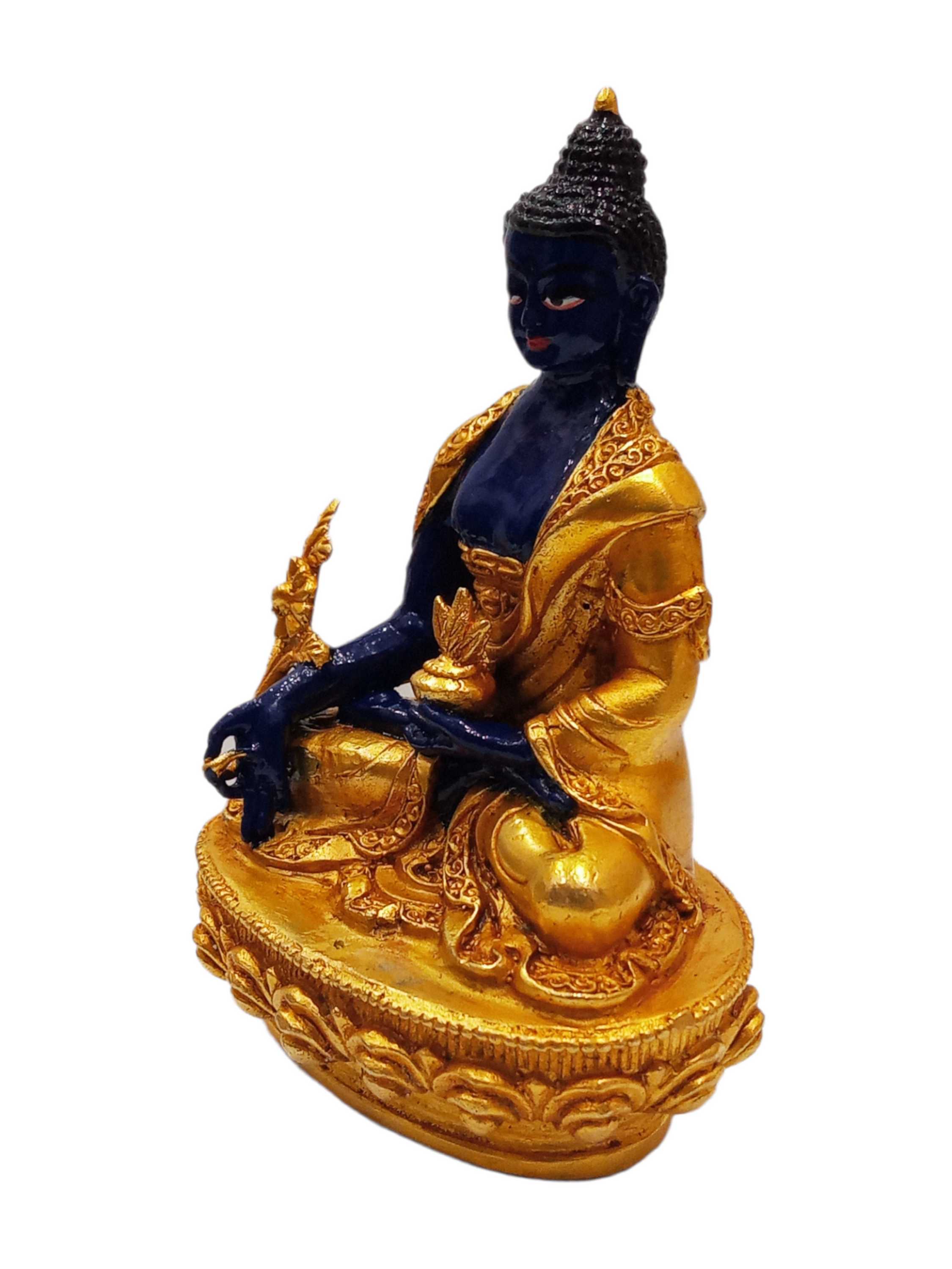 Buddhist Statue Miniature Statue Of, Medicine Buddha, traditional Color