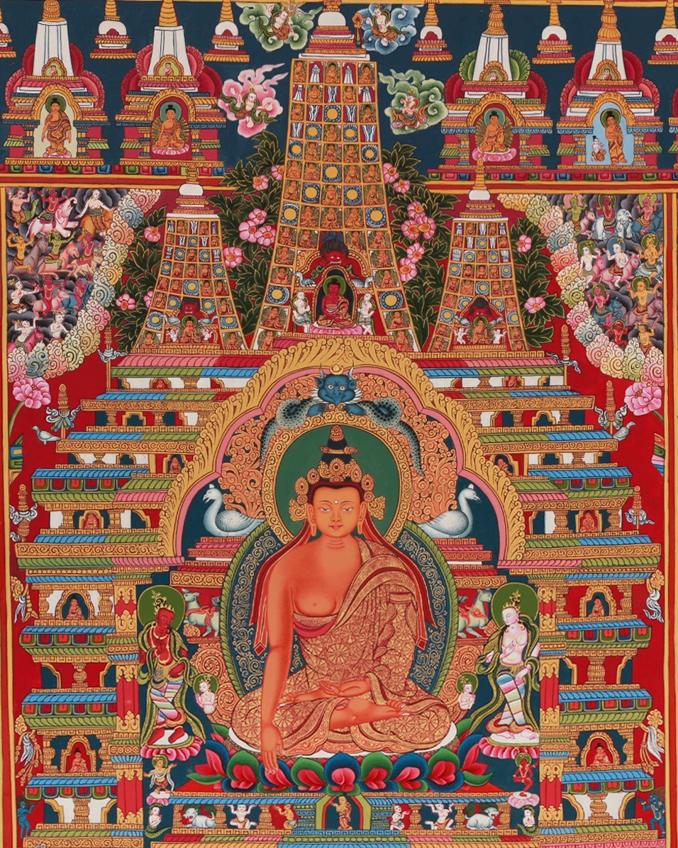 Buddha Gaya Thangka Painting, <span Style=