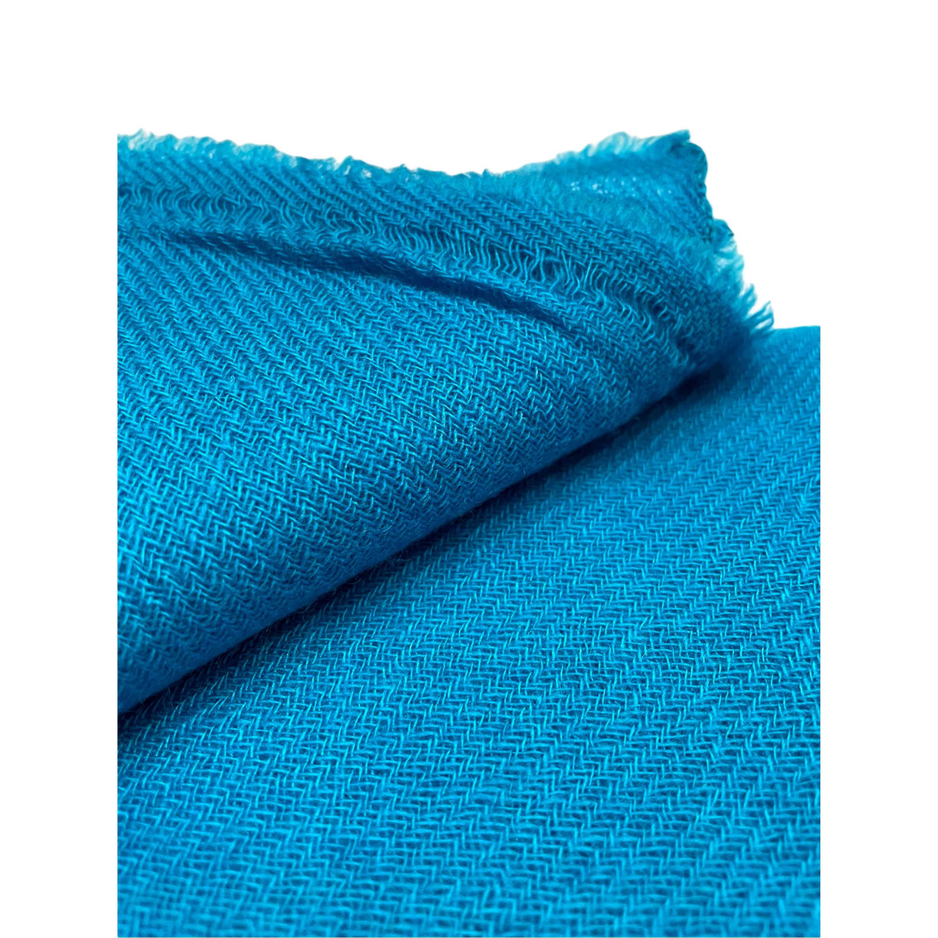 Pashmina Shawl, Nepali Handmade Shawl, In Four Ply Wool, Color Dye, blue Color