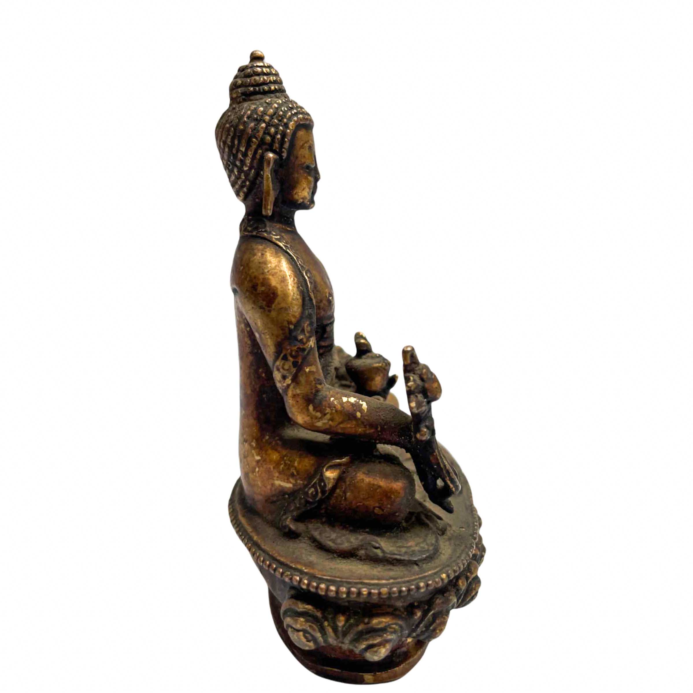 Buddhist Statue Miniature Statue Of, Medicine Buddha, antique Finishing