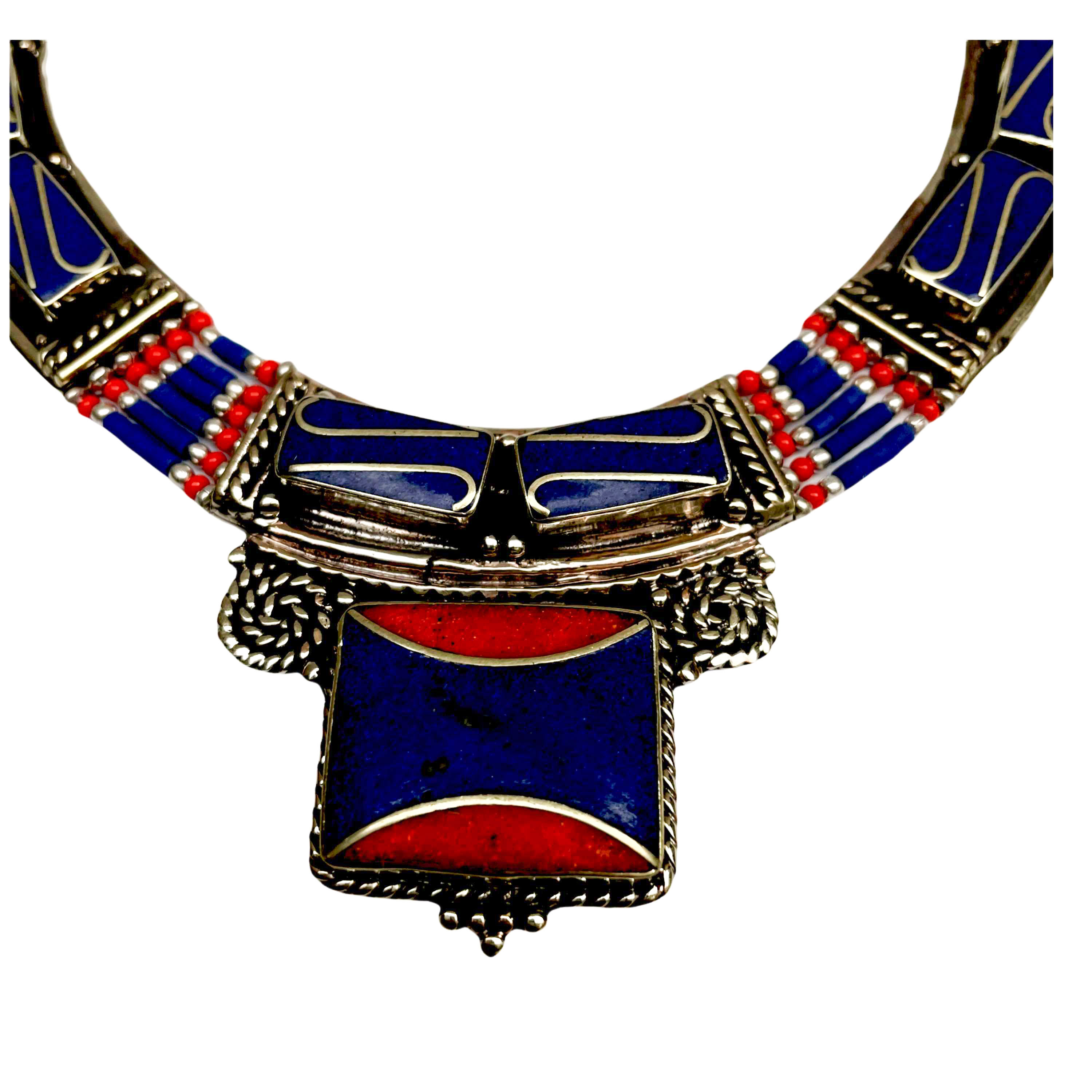 Handmade Nepali tribal Necklace, With stone Setting