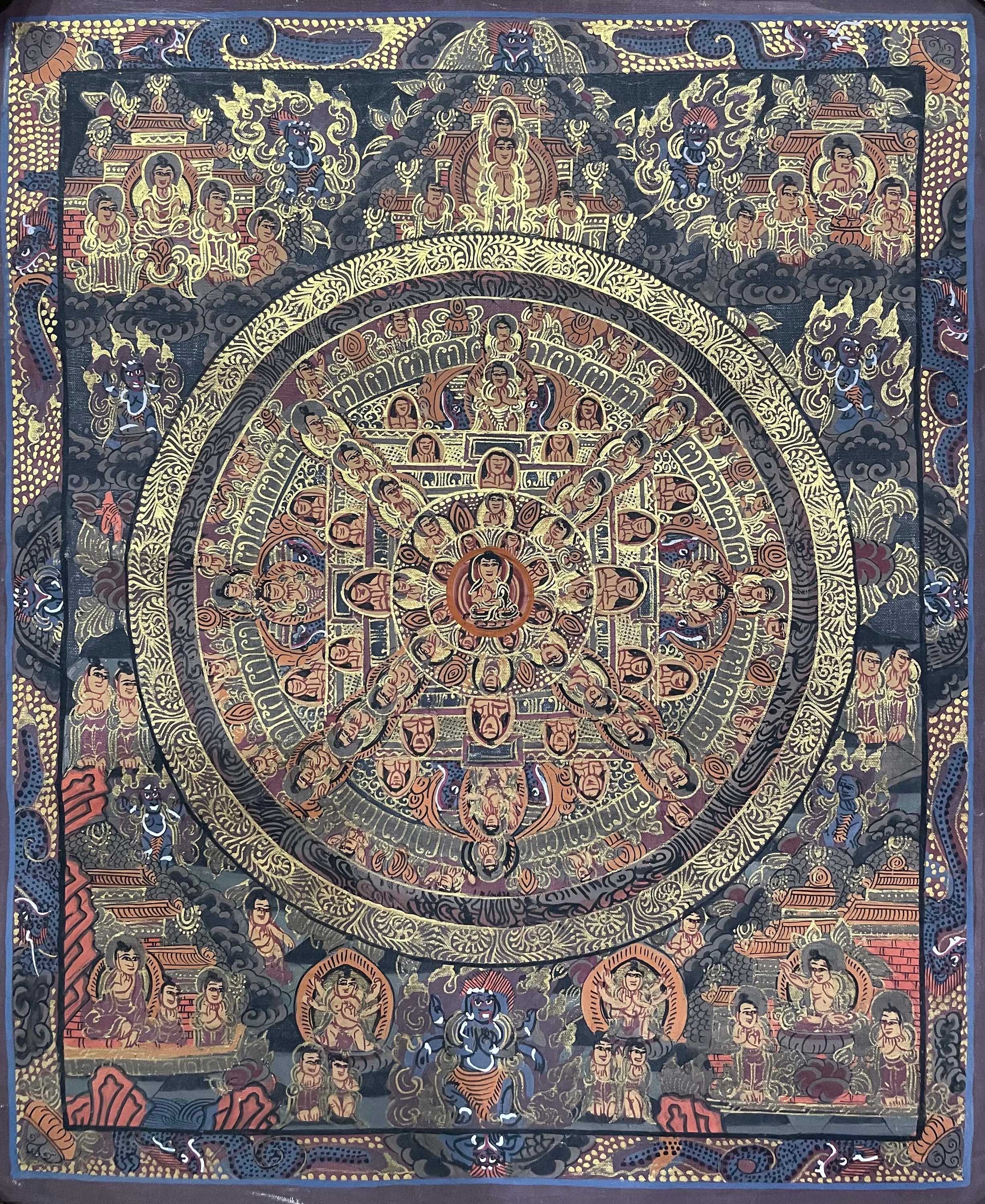 Mandala, Tibetan Buddhist Thangka Painting <span Style=