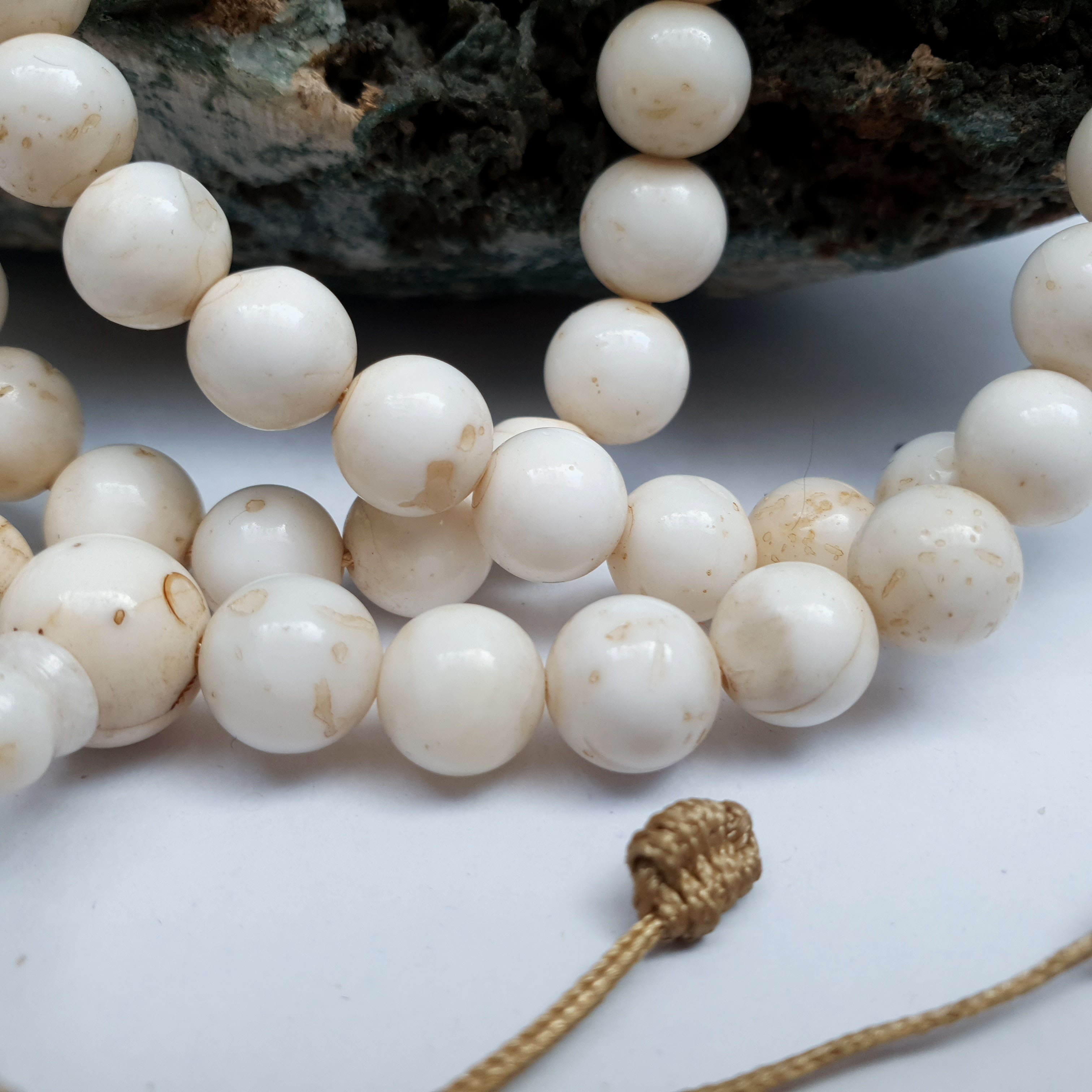 8mm, 108, Real shell Beads, Prayer Bead Mala