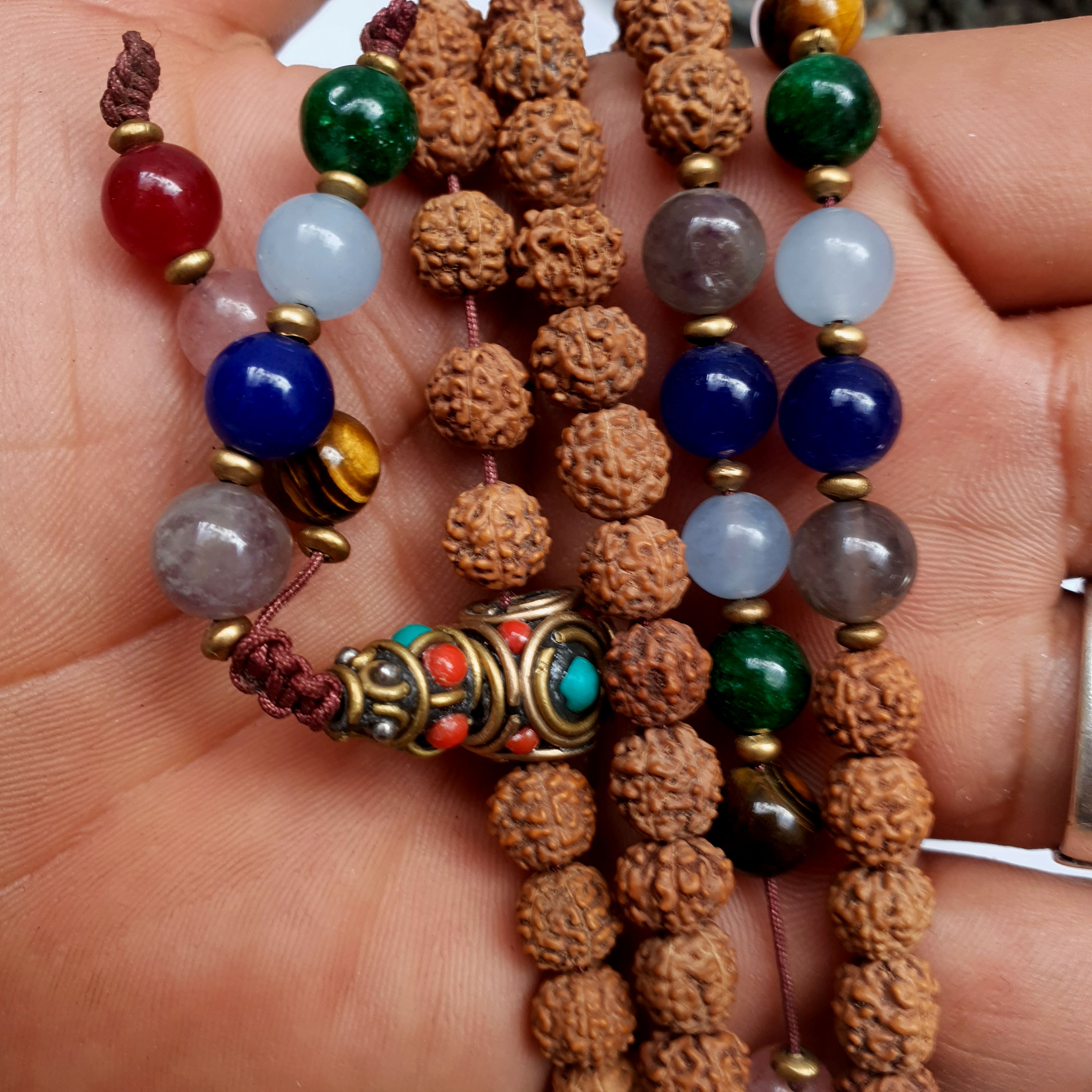 8mm, 108, Real rudraksha Prayer Beads, Prayer Bead Mala