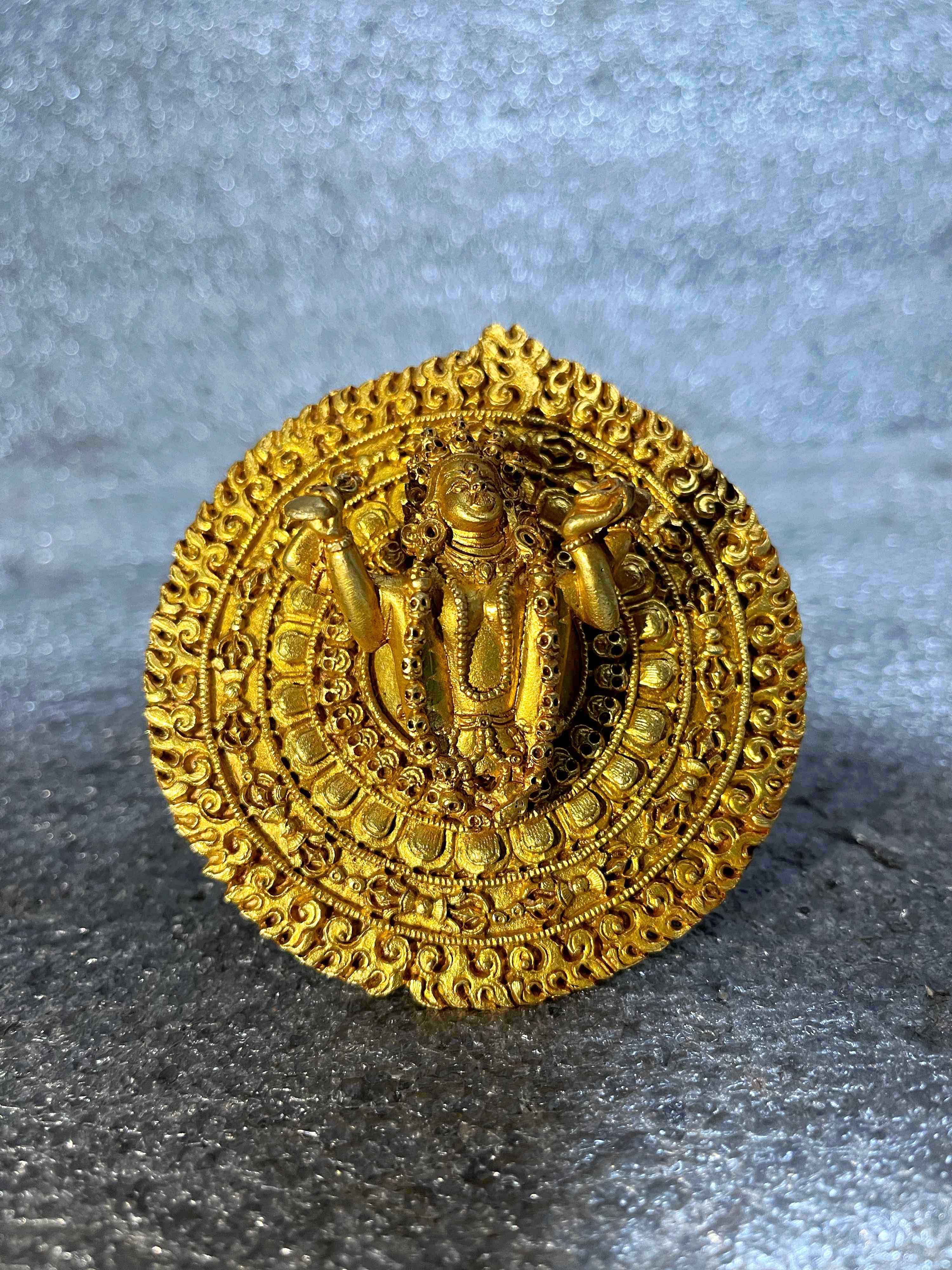 Buddhist Round Miniature Statue <span Style=