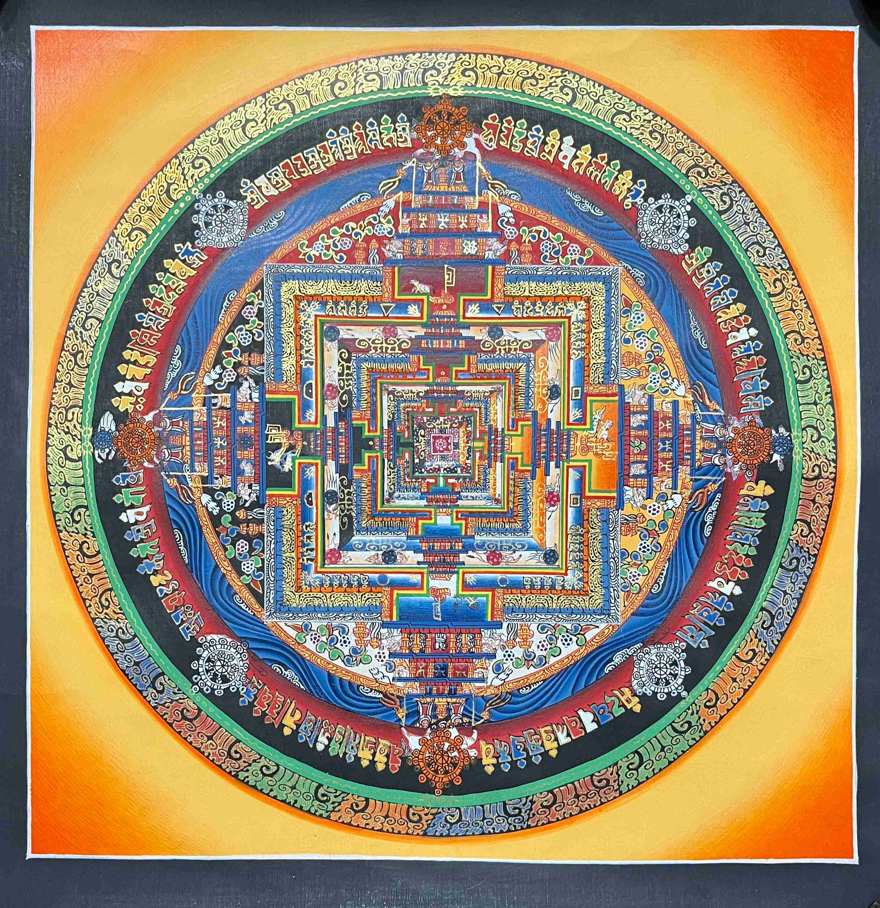 Kalachakra Mandala, Buddhist Handmade Thangka Painting, <span Style=