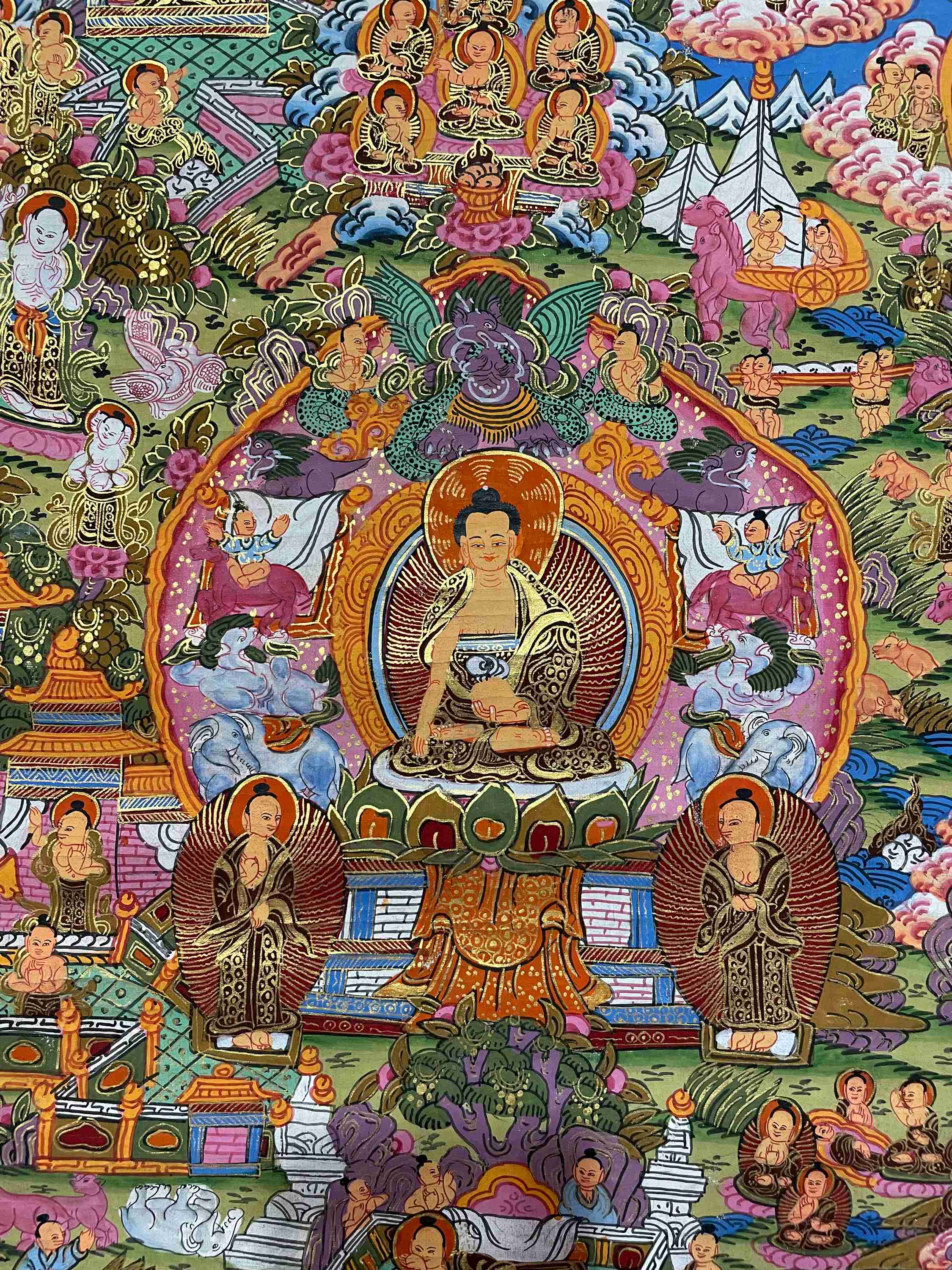 Buddhist Handmade Thangka Painting <span Style=