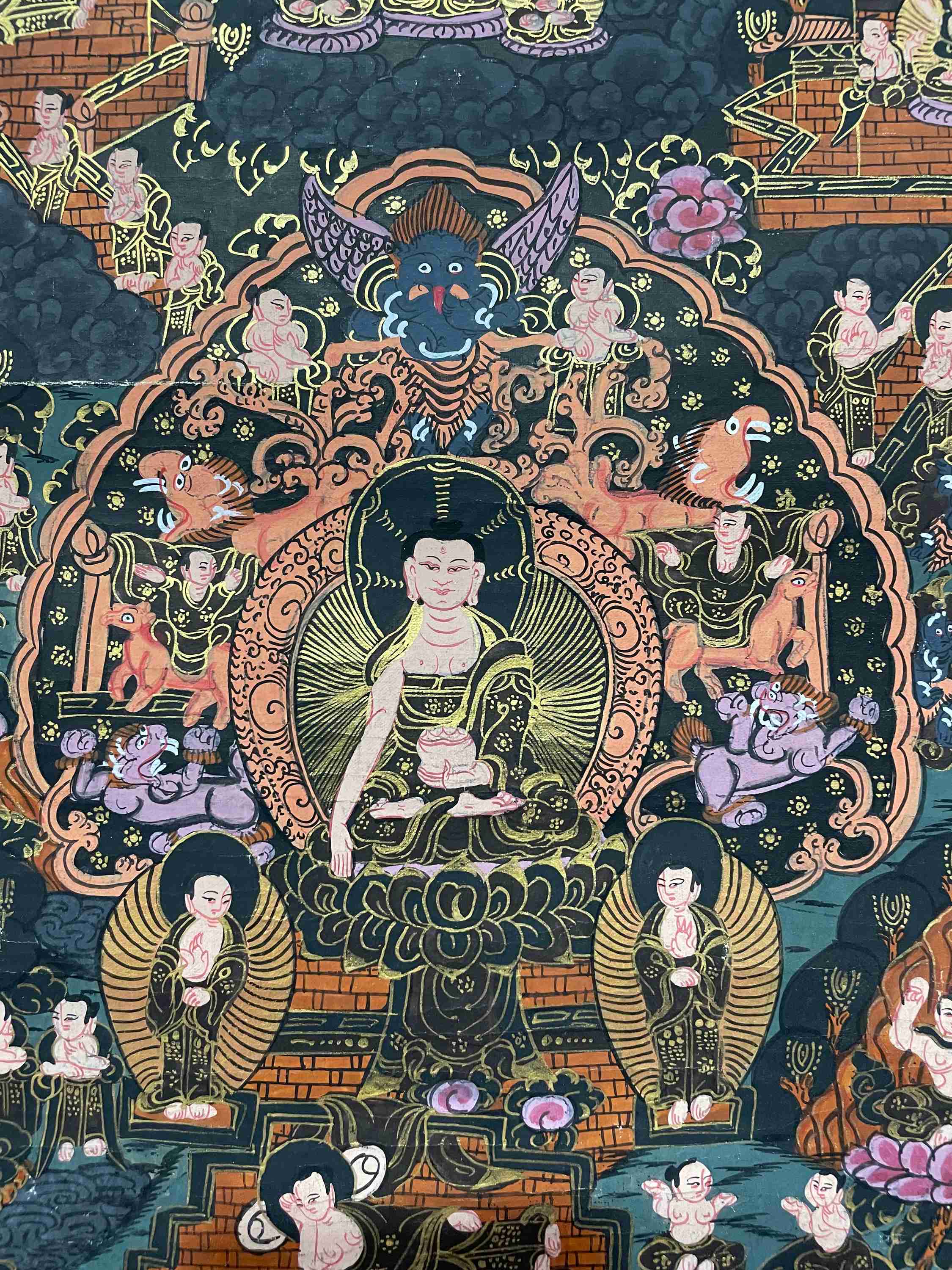 Buddhist Handmade Thangka Painting <span Style=