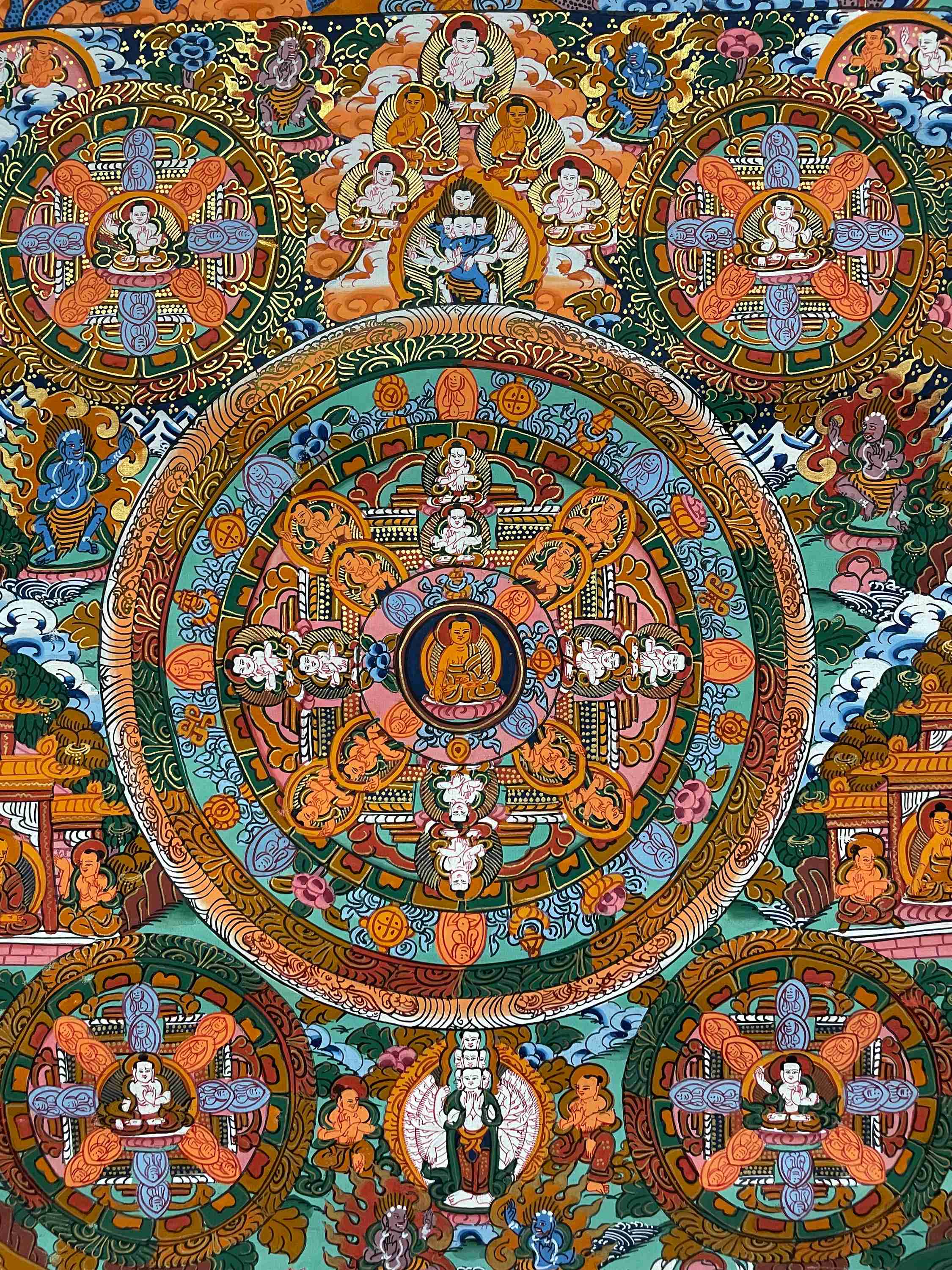 Buddhist Handmade Thangka Painting <span Style=