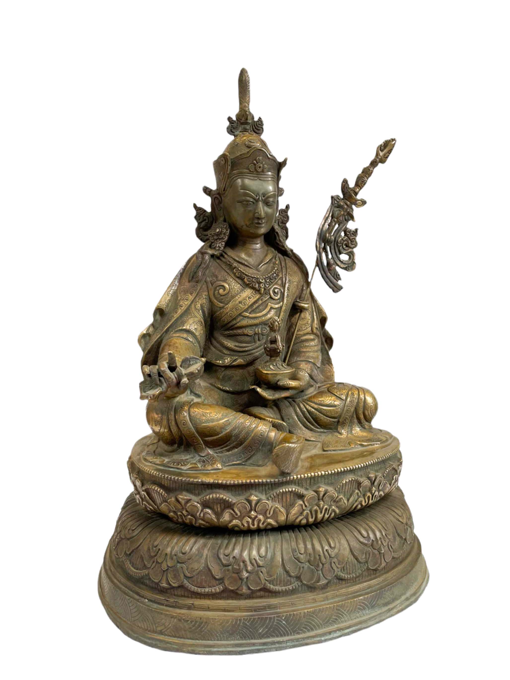 Buddhist Handmade Statue Of Padmasambhava, bronze Finishing