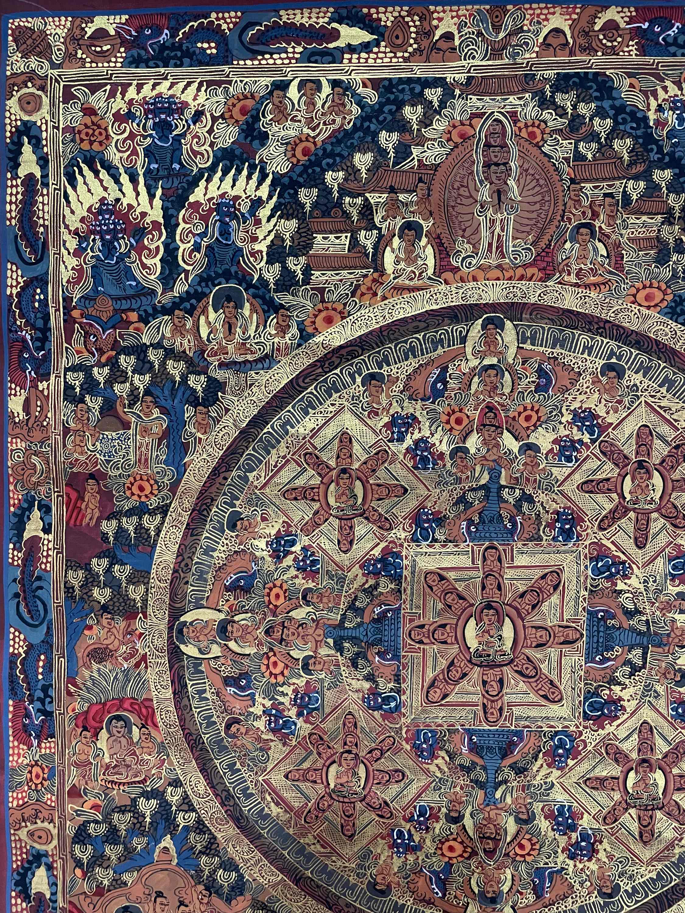 Buddhist Handmade Thangka Painting <span Style=