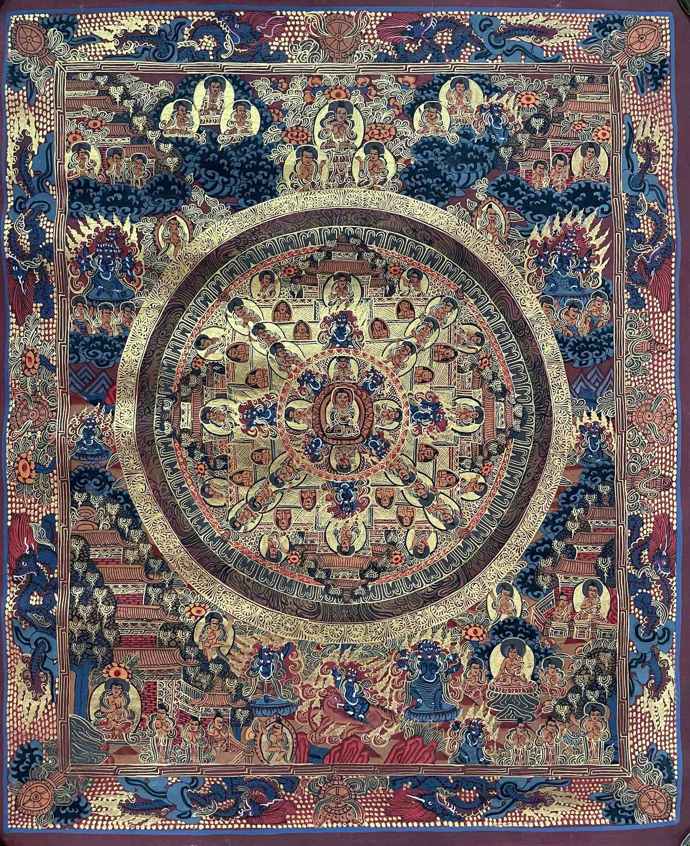 Buddhist Handmade Thangka Painting <span Style=