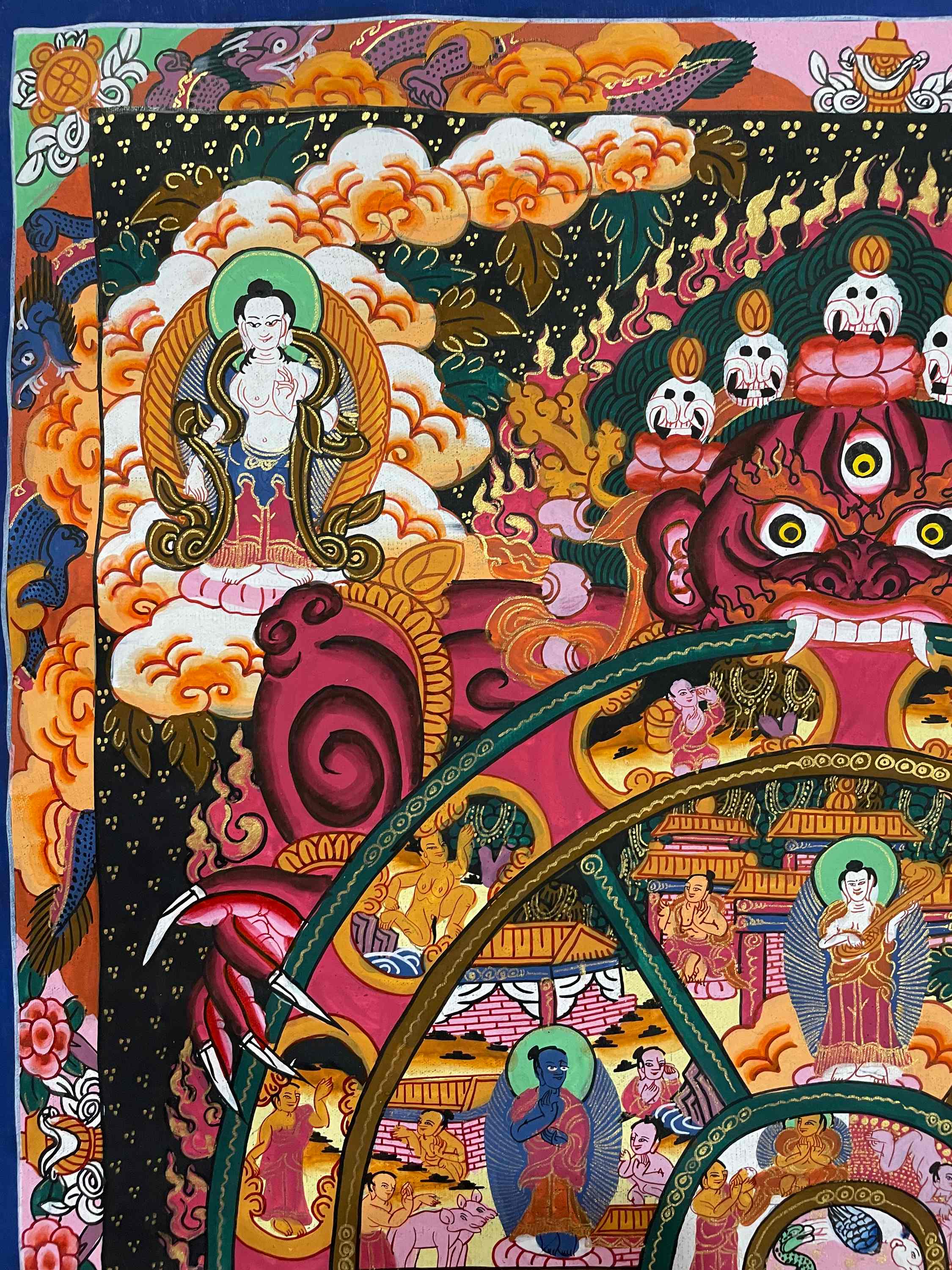 Buddhist Handmade Thangka Painting <span Style=