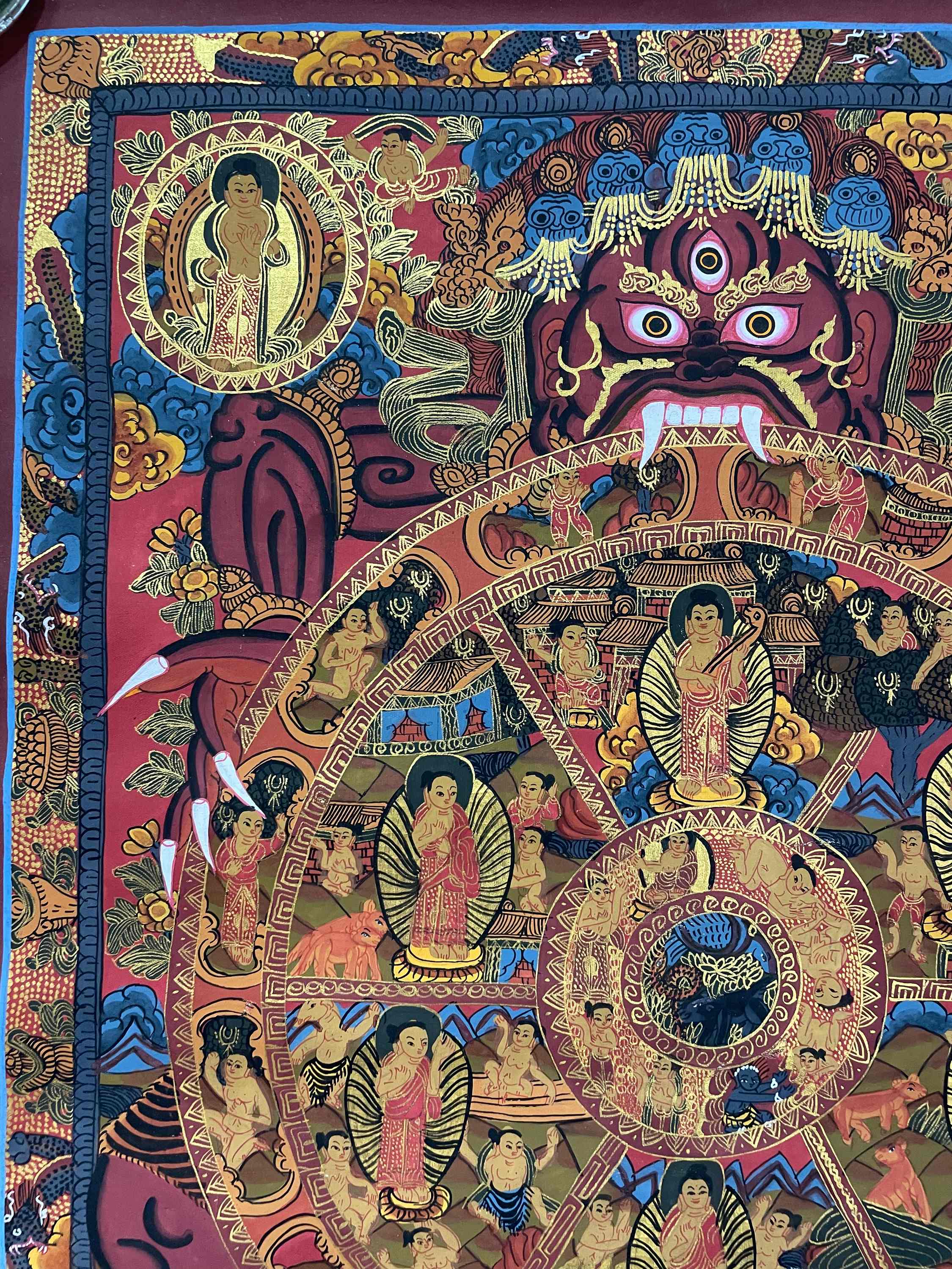 Buddhist Handmade Thangka Painting <span Style=