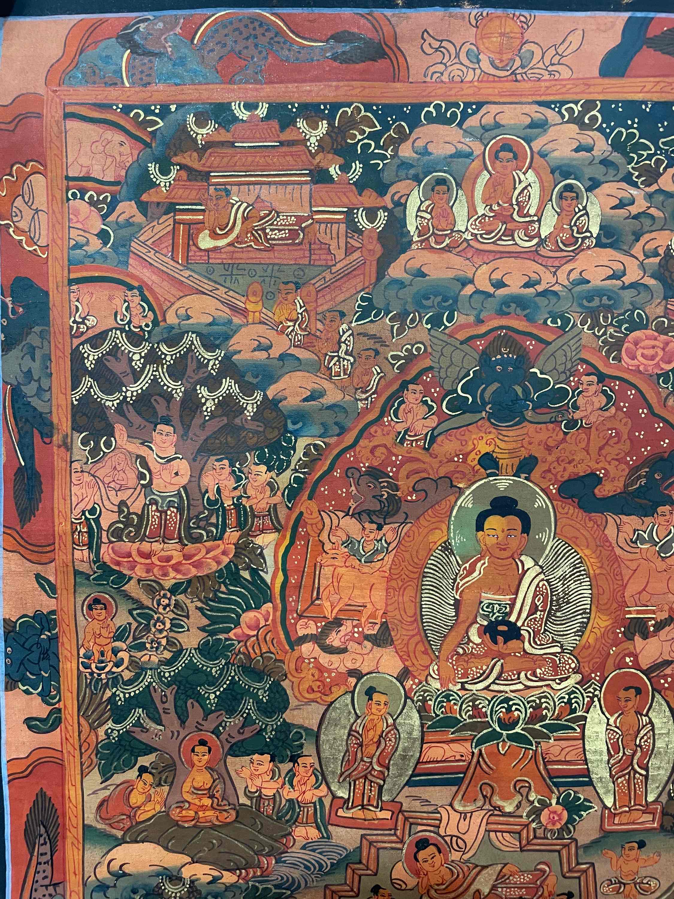 Buddhist Handmade Thangka Painting <span Style=