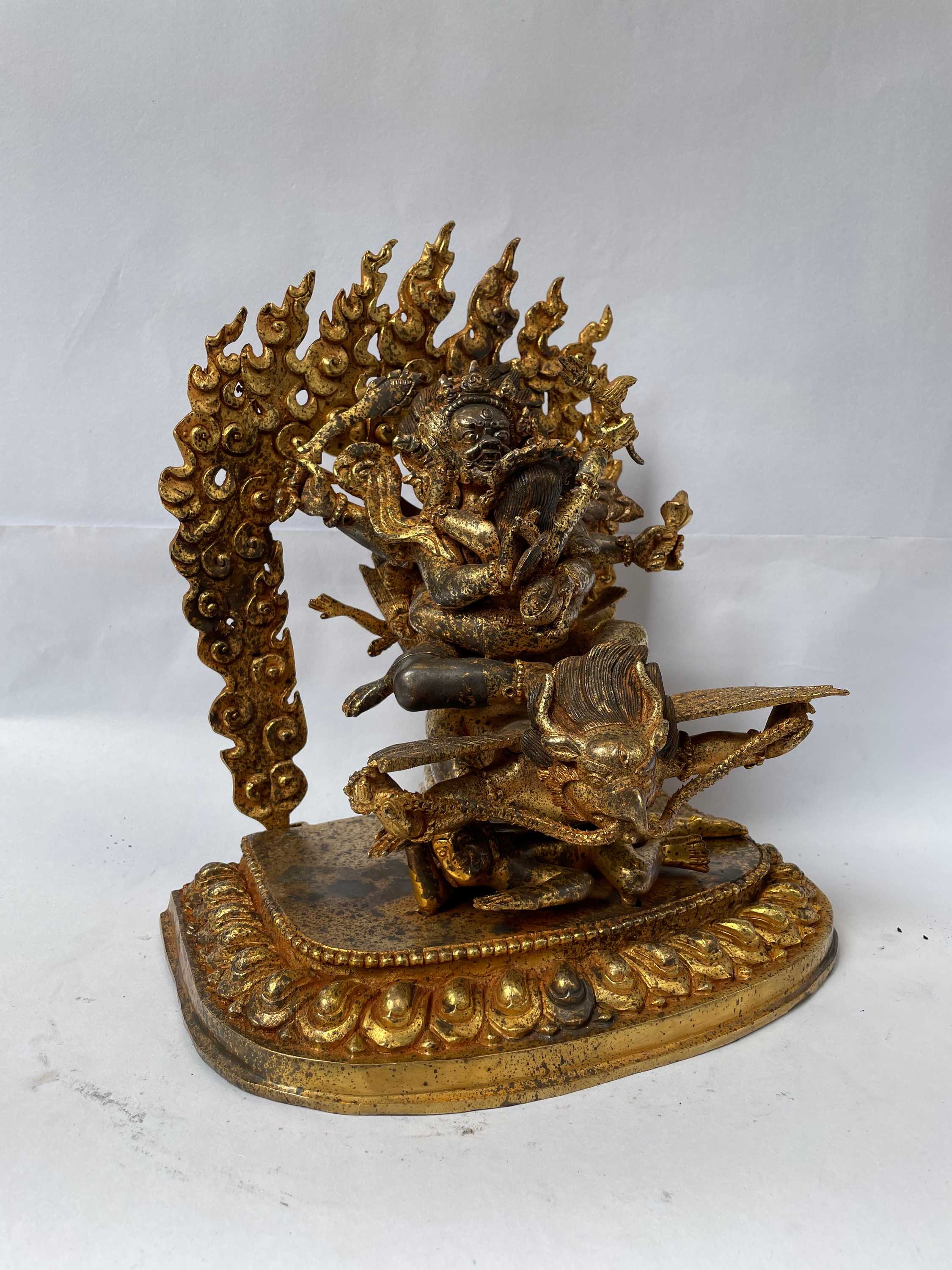 Buddhist Handmade Statue Of Marutse, full Gold Plated, Antique