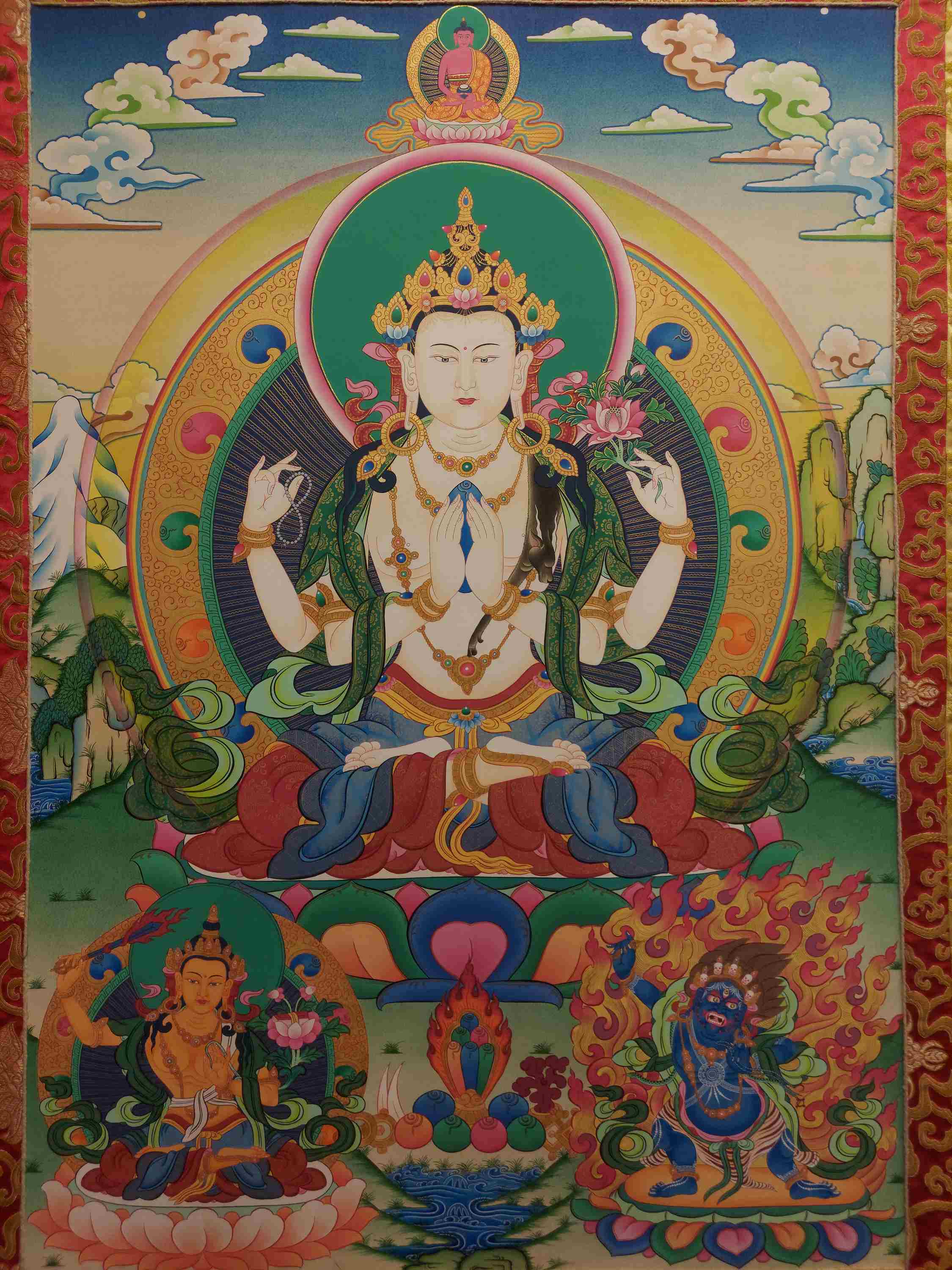 Buddhist Hand Painting Thangka <span Style=