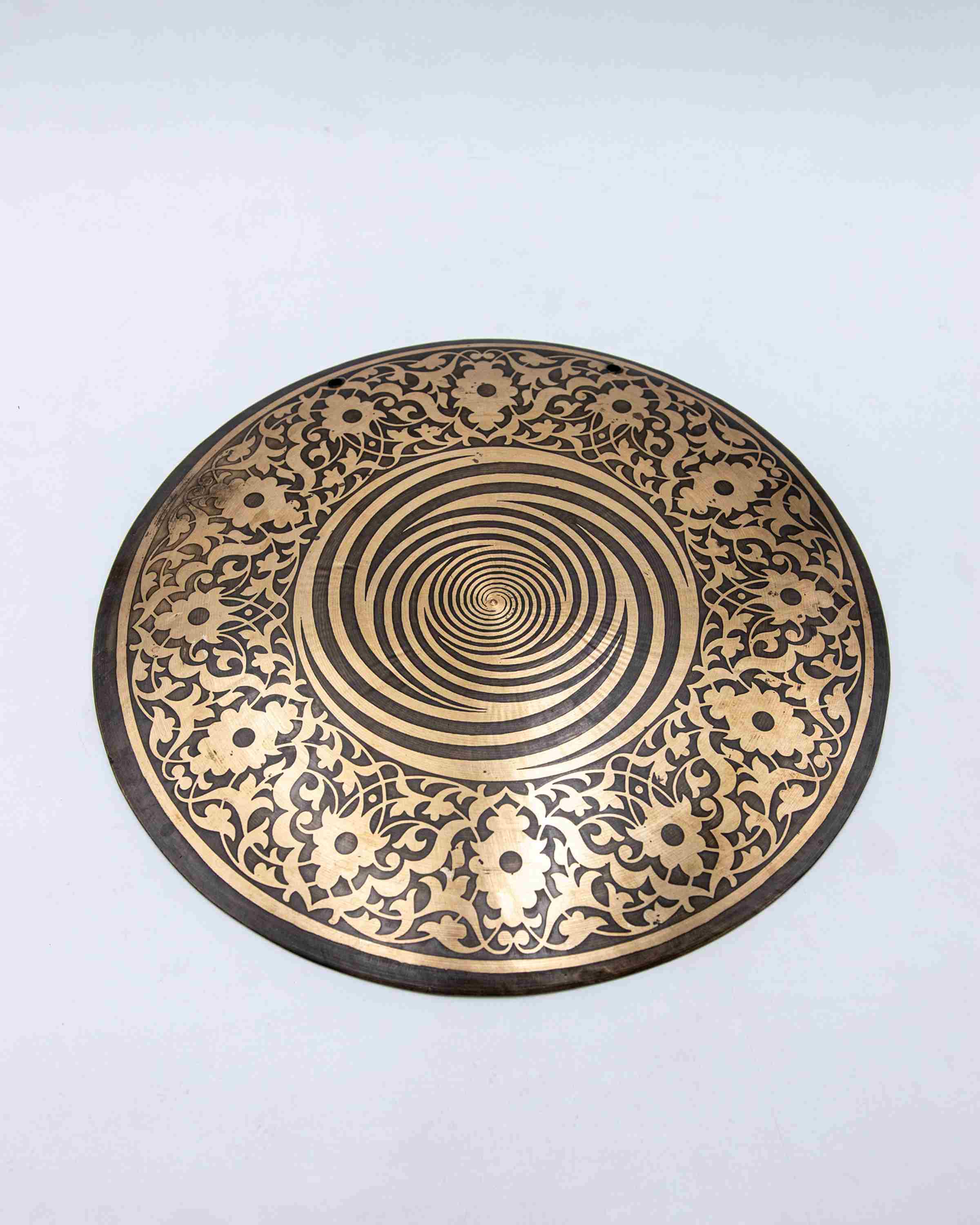 Tibetan handmade Gongs With spiral Design, Wind Gong, Flat Gong