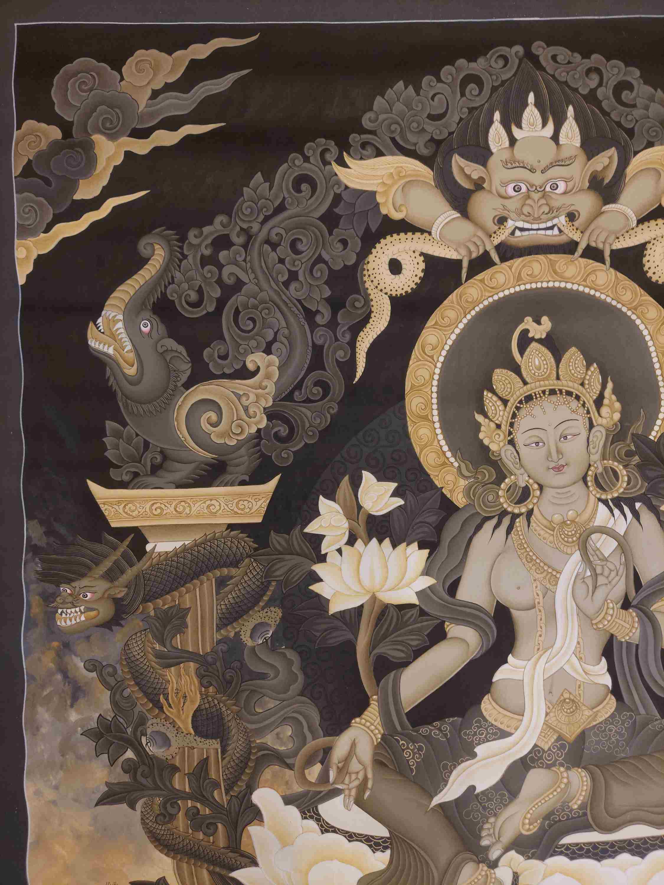 Buddhist Hand Painting Thangka <span Style=