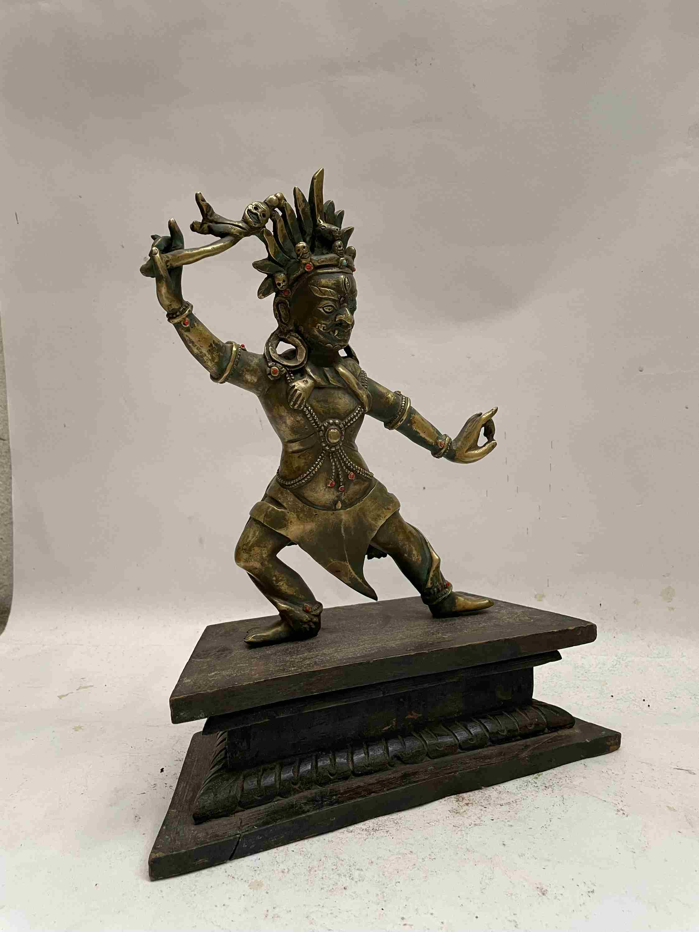Buddhist Handmade Statue Of Vajrapani chana Dorje, chana Dorje, Khadgapani, gold Plated, Antique, sold