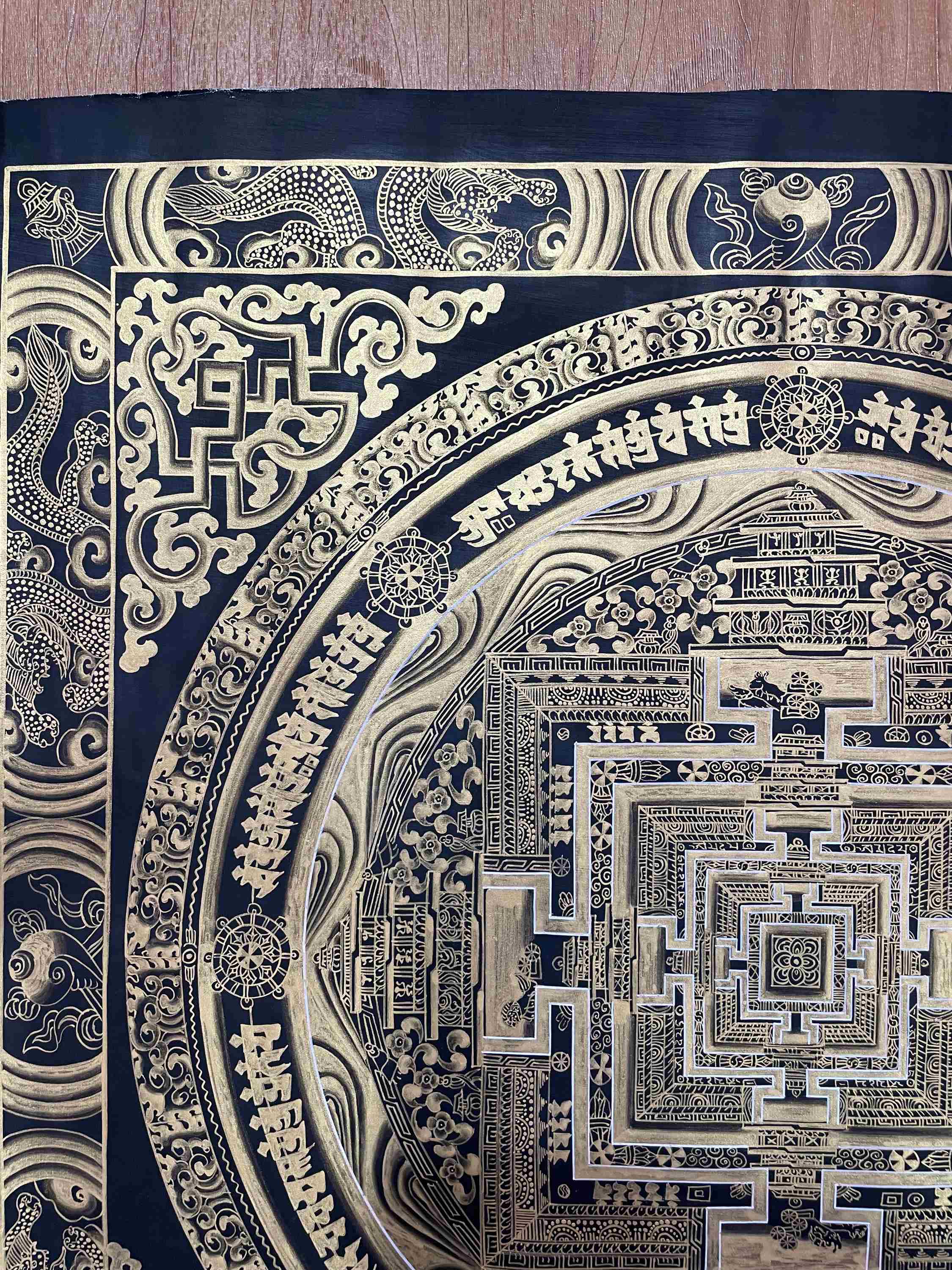 Buddhist Handmade Thangka <span Style=