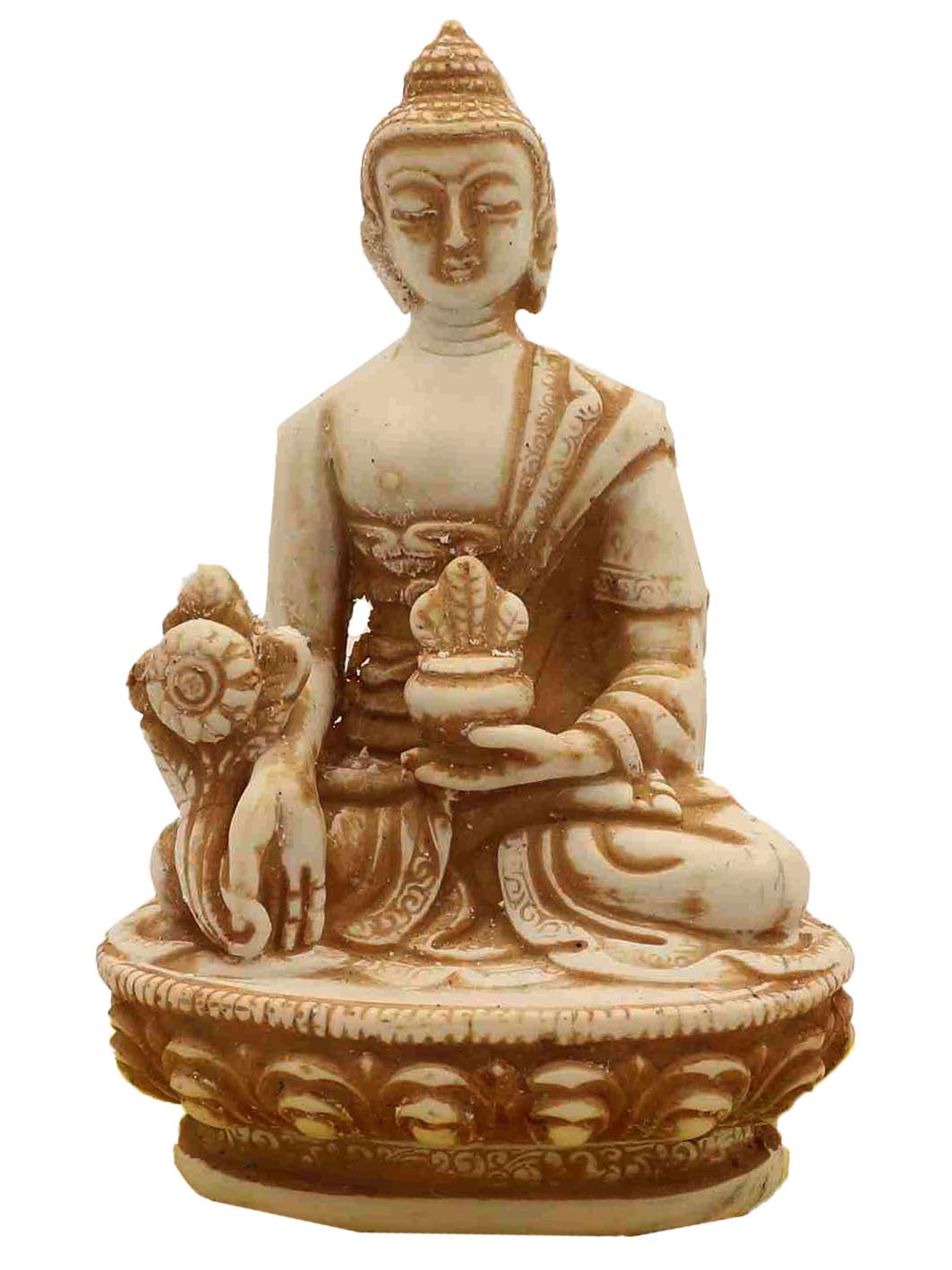Buddhist Statue Of Medicine Buddha, white Resin Buddha