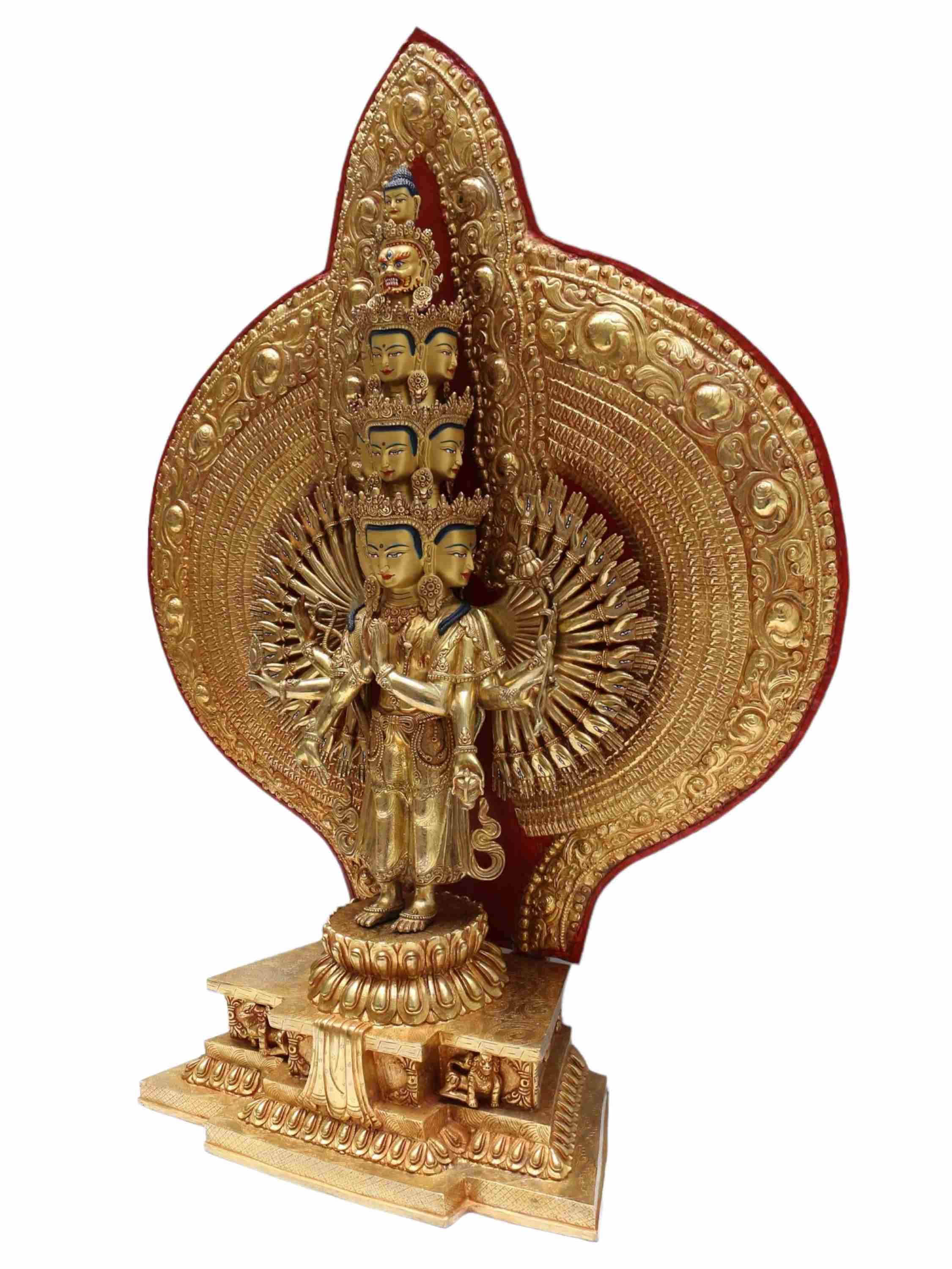 Sahasrabhuja Avalokitesvara, Buddhist Handmade Statue, <span Style=