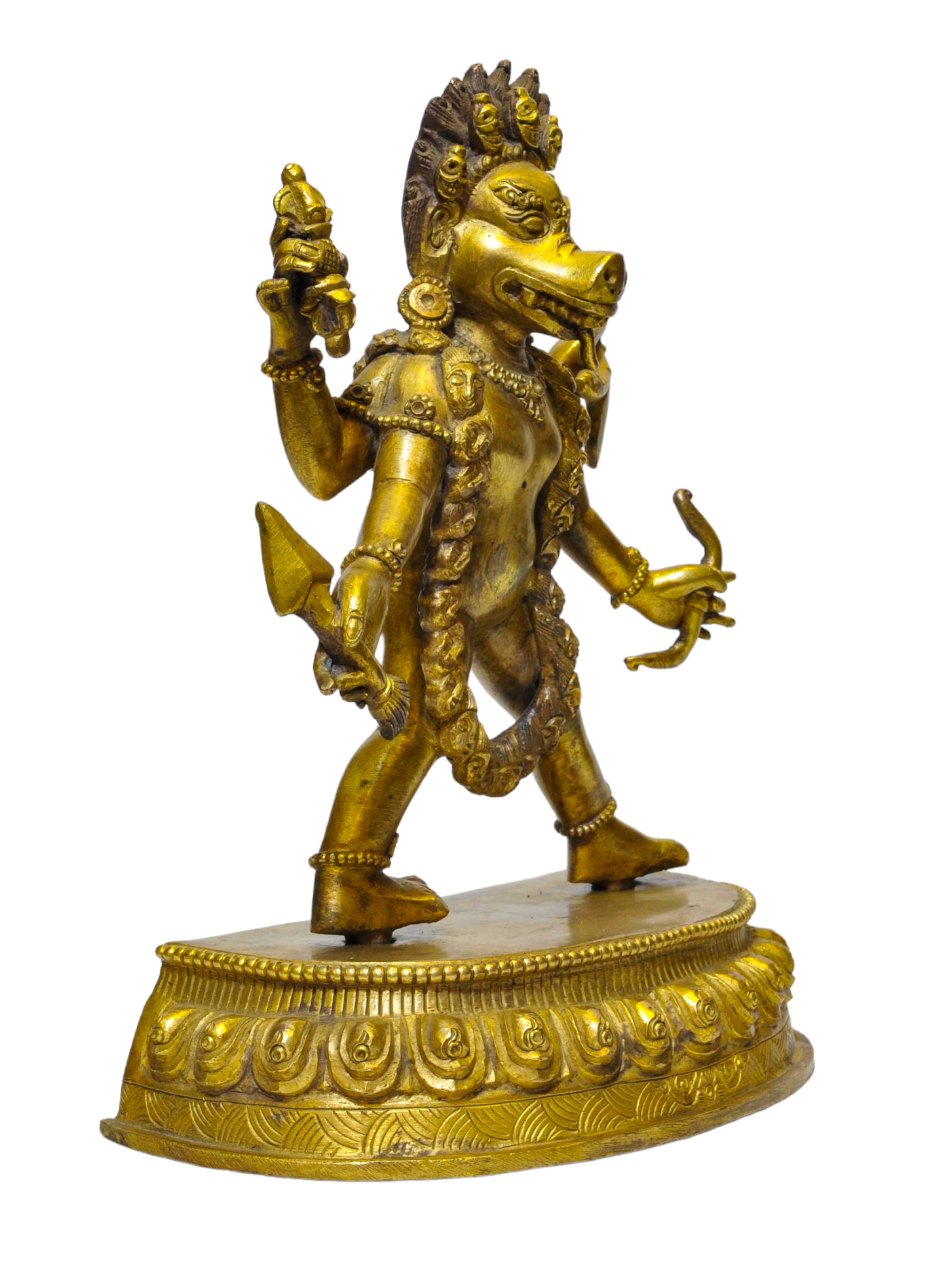 Buddhist Statue Of yamantaka Vajrabhairava, Full Gold Plated