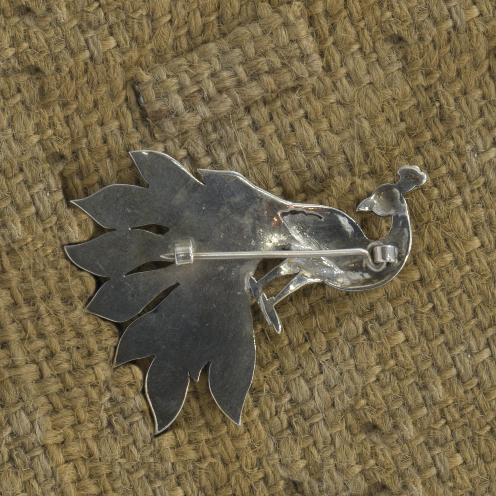 Real Sterling Silver Peacock Bird Pin/brooch