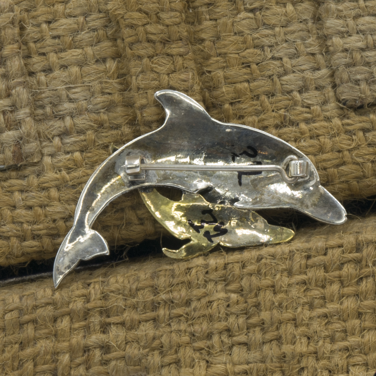 Classic Sterling Silver Dolphin Design Brooch