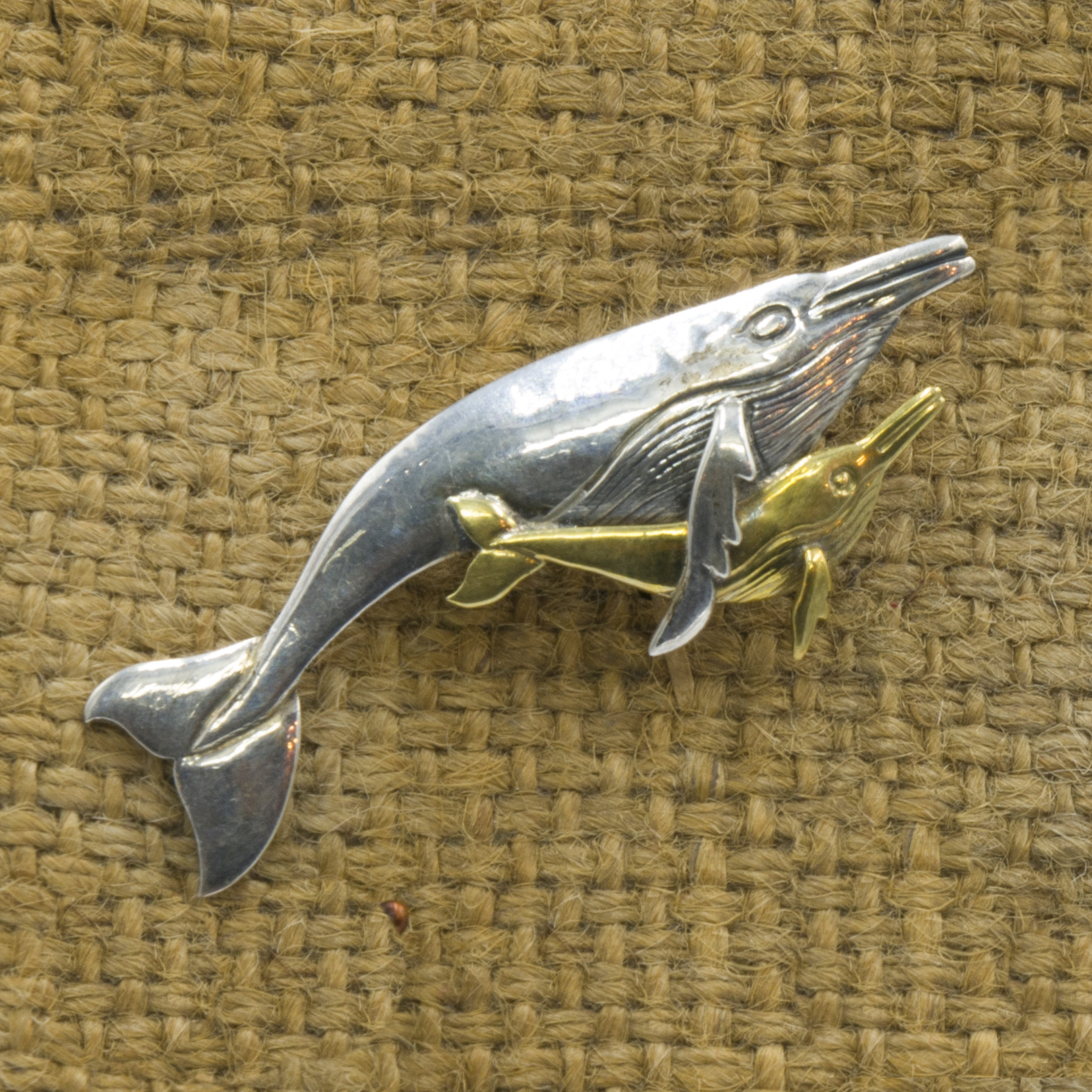 Classic Sterling Silver Dolphin Design Brooch