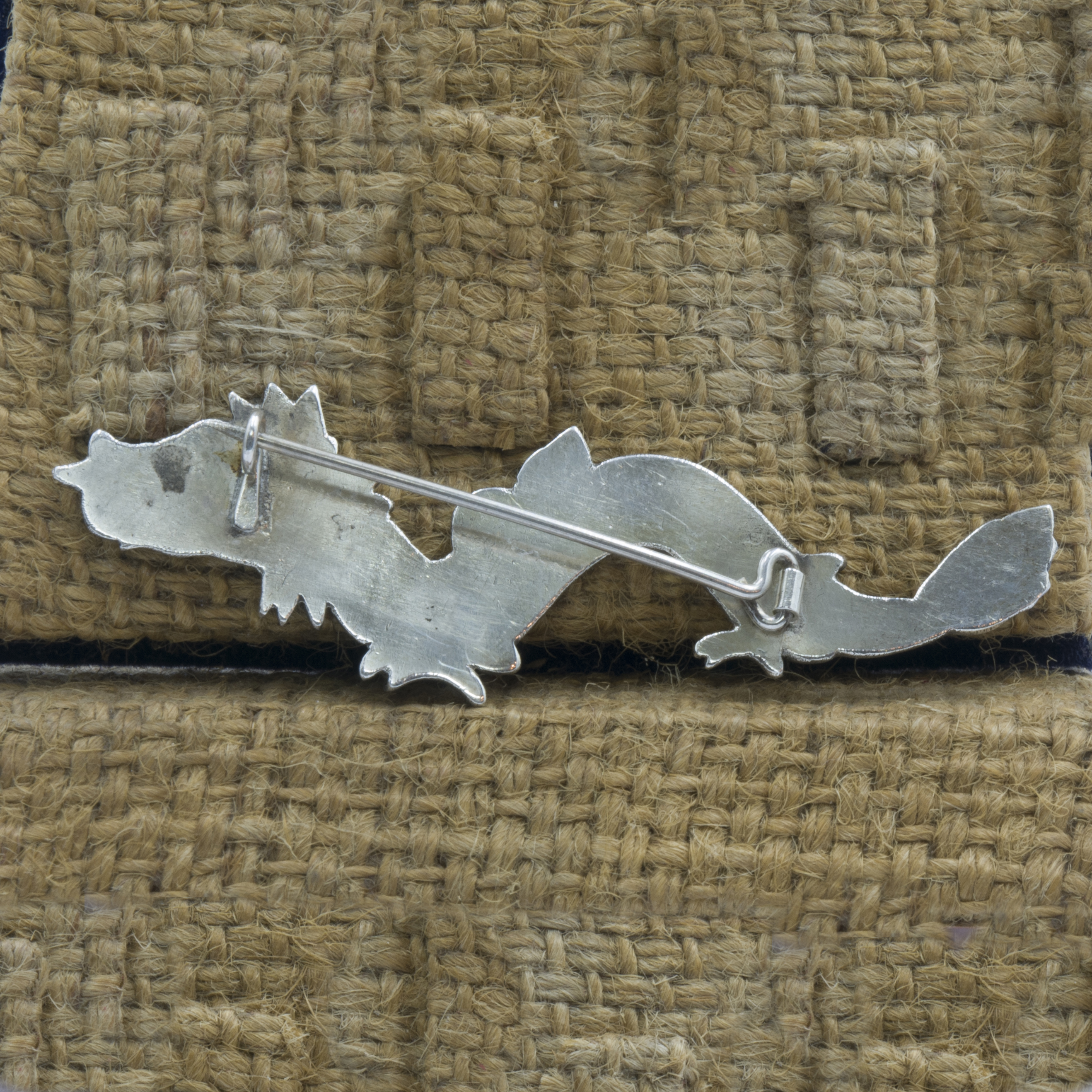 Classic Sterling Silver Dragon Design Etched Brooch