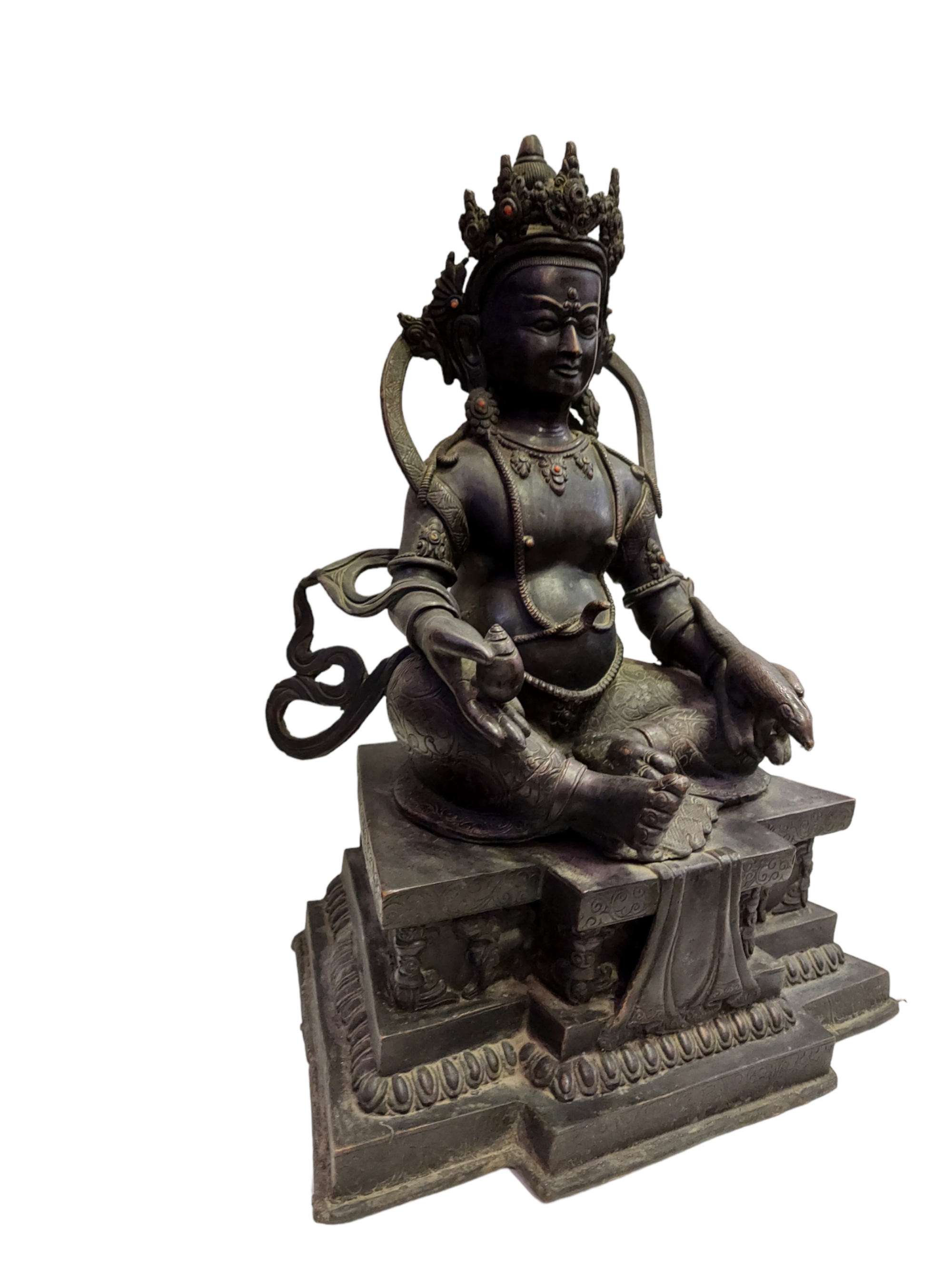 high Quality, old, Buddhist Handmade Statue Of Kubera Jambhala