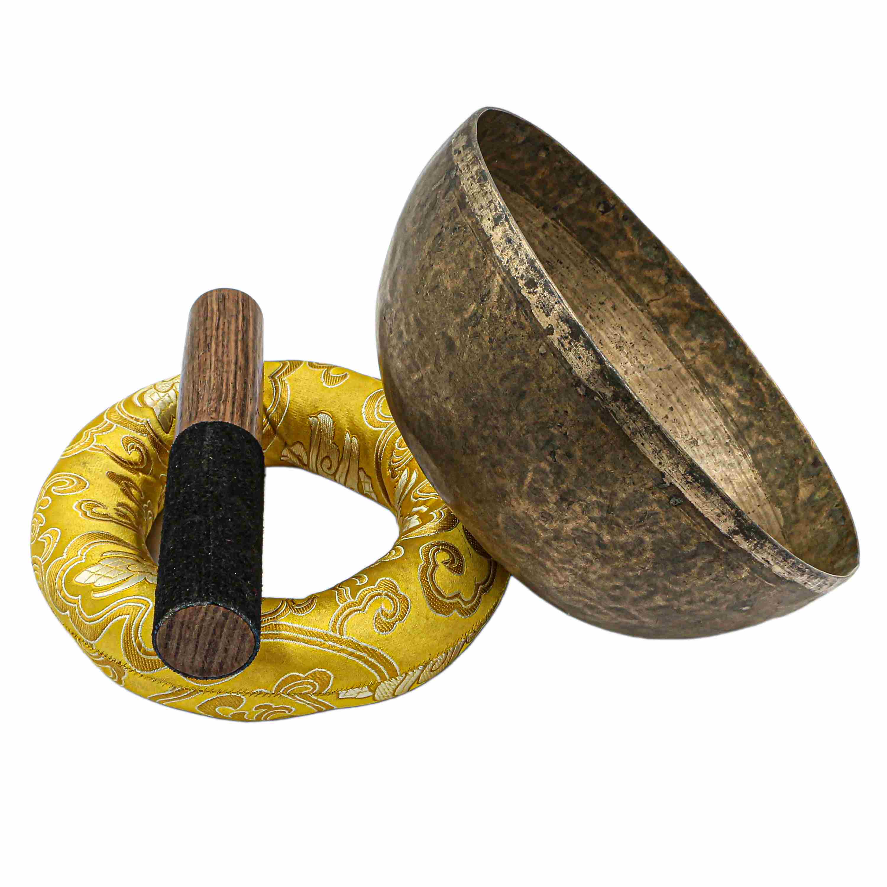 old, Buddhist real Antique Hand Beaten Singing Bowl