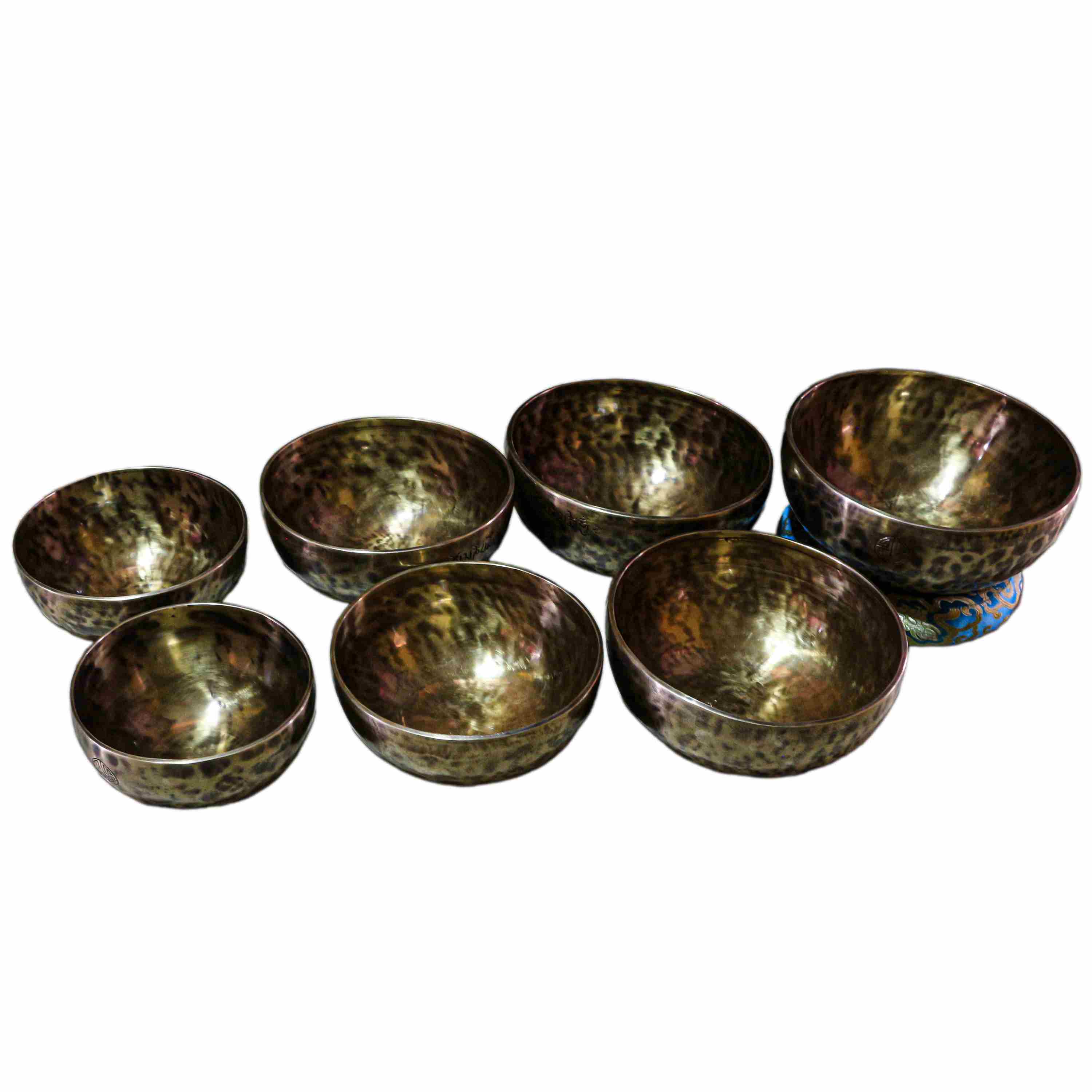 15 To 28 Cm, Singing Bowl Seven Chakra Set, Elevate Your Energy Flow: Experience Bliss <span Style=