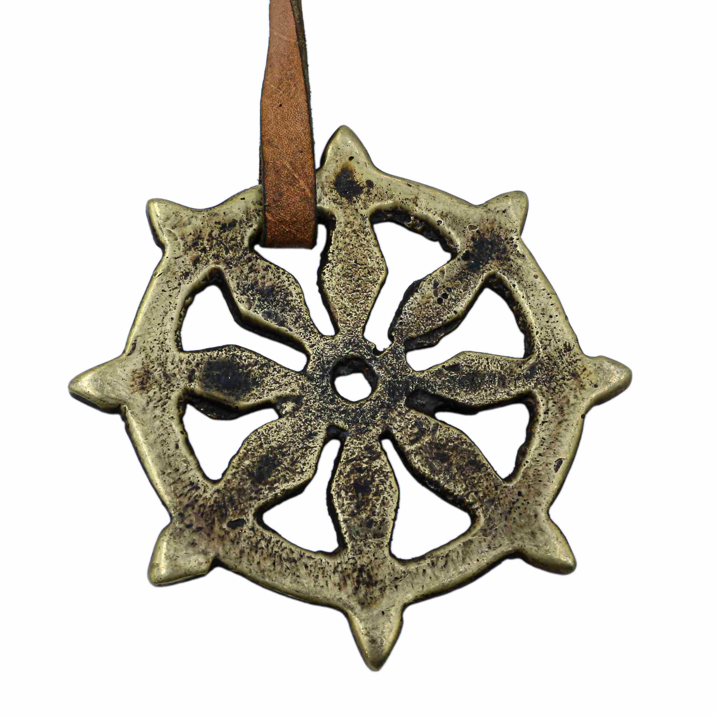 Dharma Chakra Pendant, Buddhist Circle Wheel Thogchak Pendant