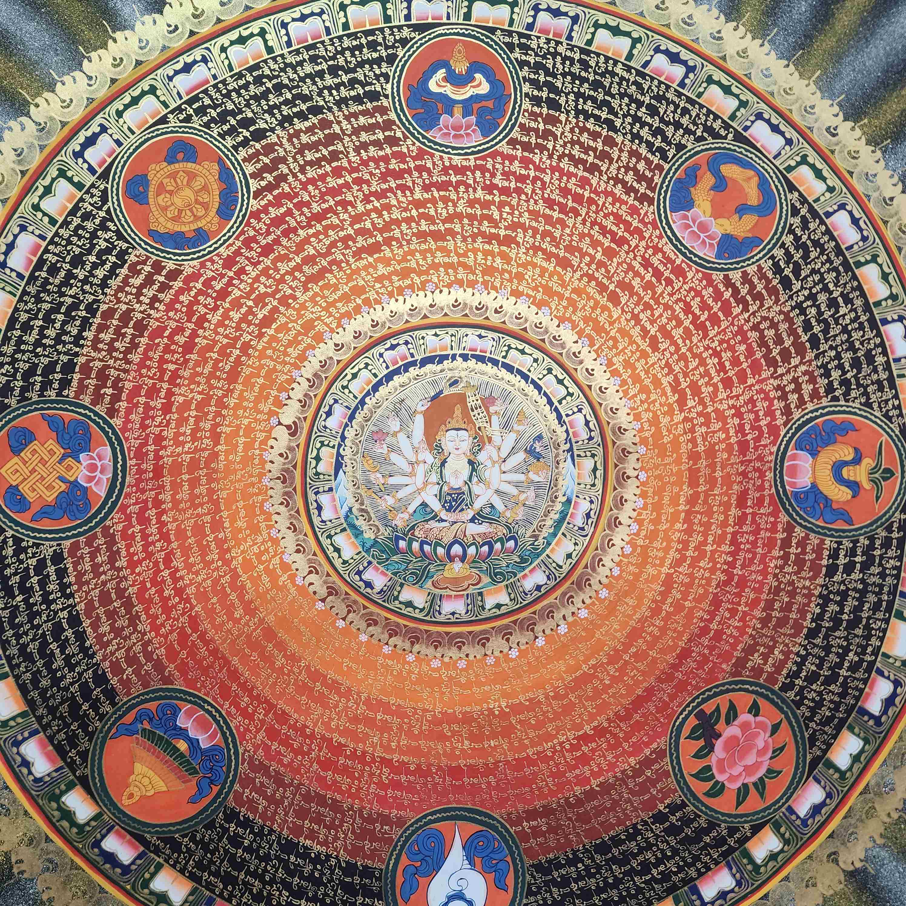 Buddhist Handmade Thangka <span Style=