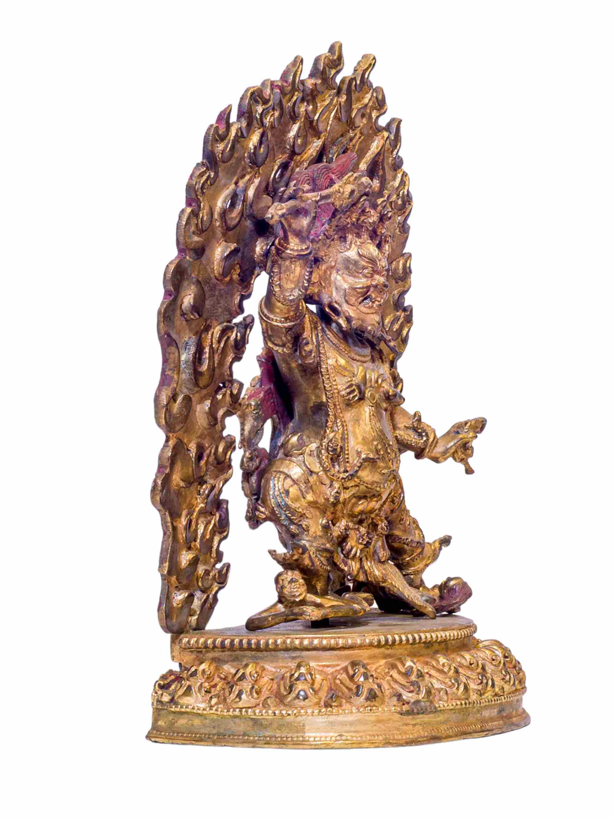 Buddhist Handmade Statue Of Chandamaharoshana rare, antique Finishing, gold Plated, rare Find