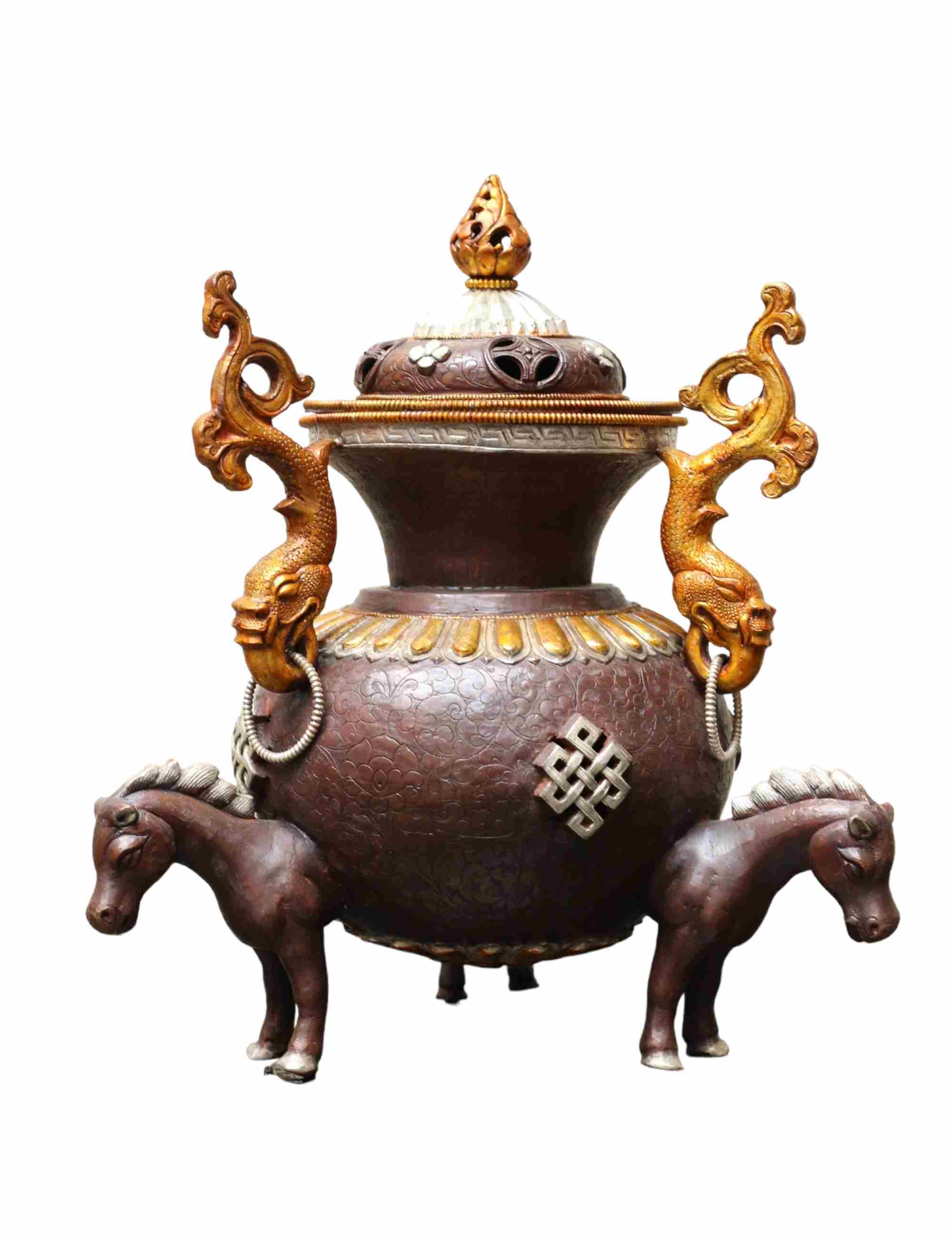 Gold Colour Copper Incense Burner, <span Style=