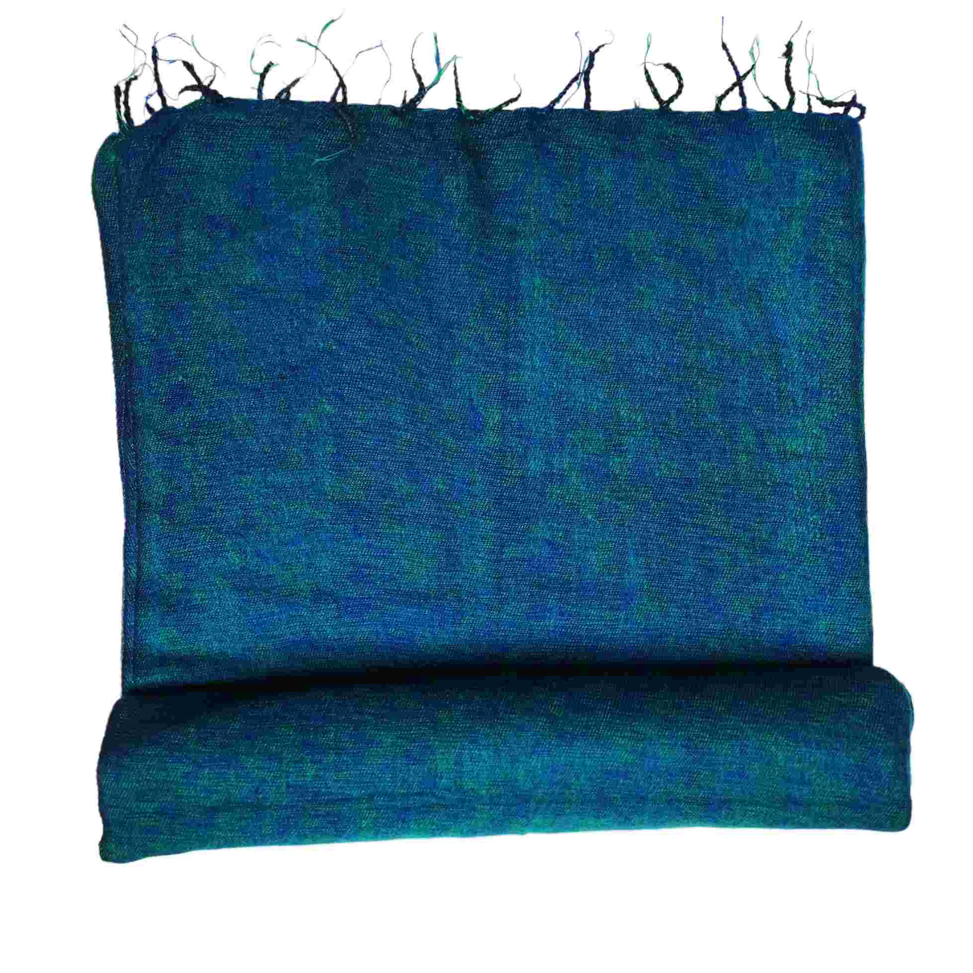 Yak Wool Blanket, Nepali Acrylic Hand Loom Blanket, blue Color, large Size