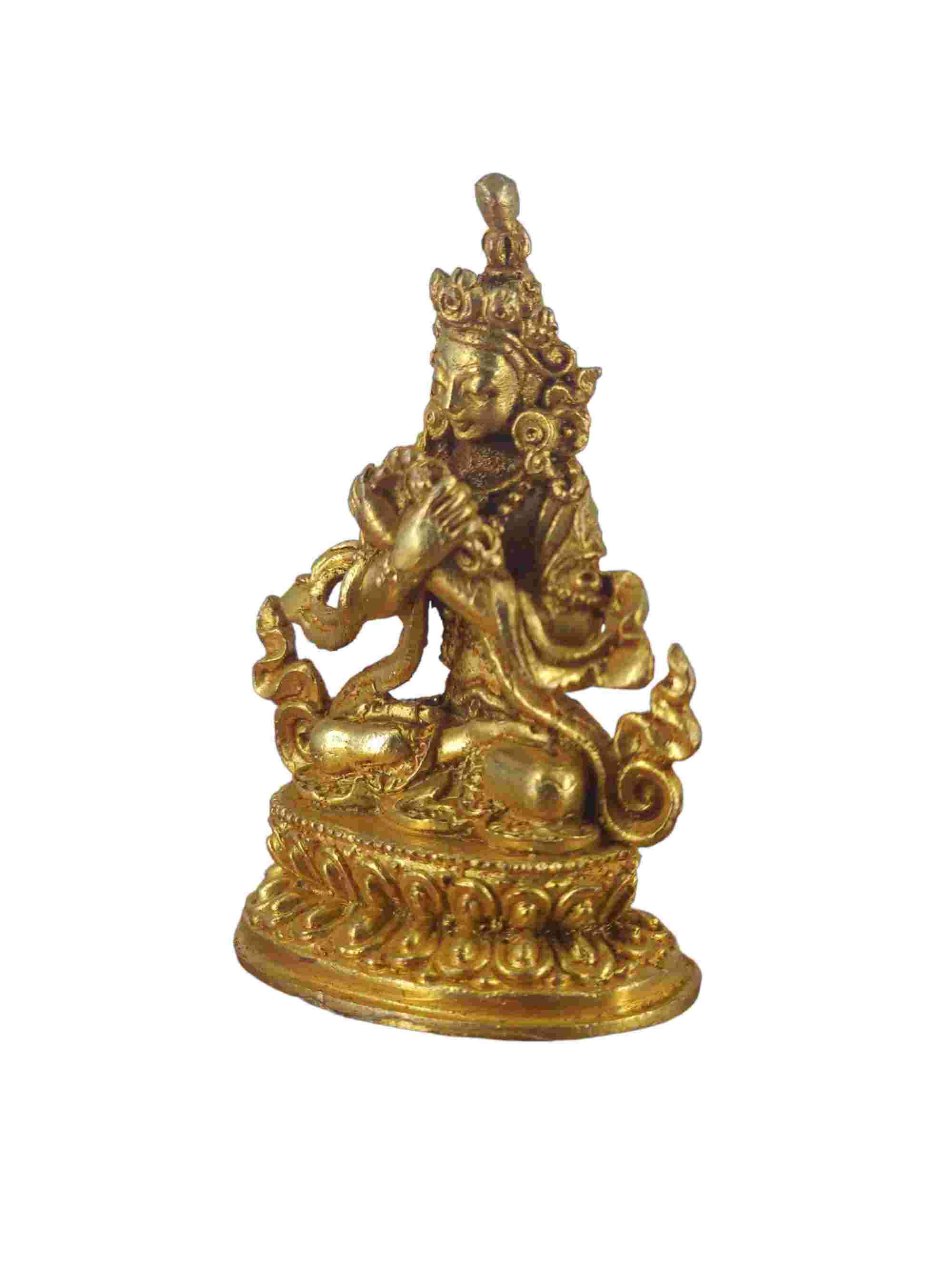 Buddhist Miniature Statue Of Vajradhara, gold Plated