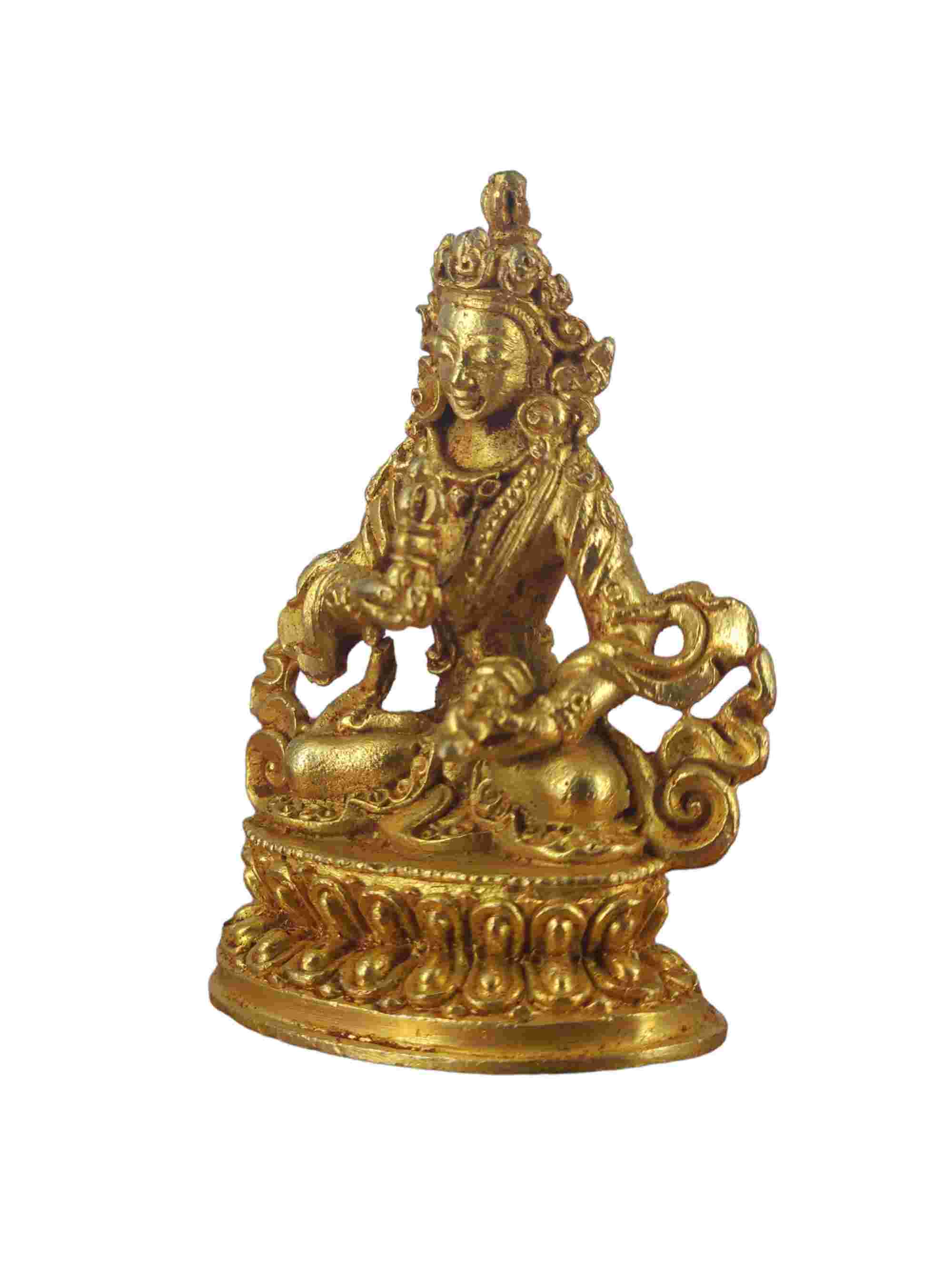 Buddhist Miniature Statue Of Vajrasattva, gold Plated