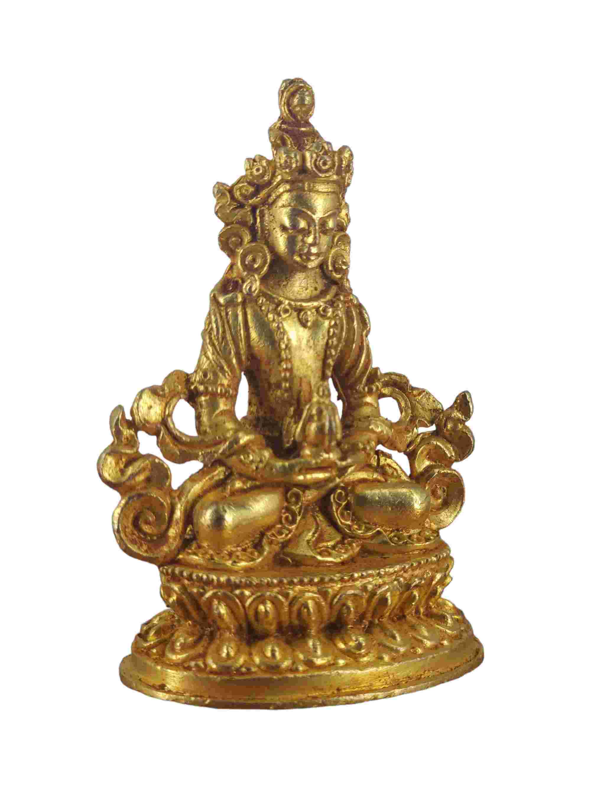 Buddhist Miniature Statue Of Aparimita, gold Plated, Amitayus, Chepame