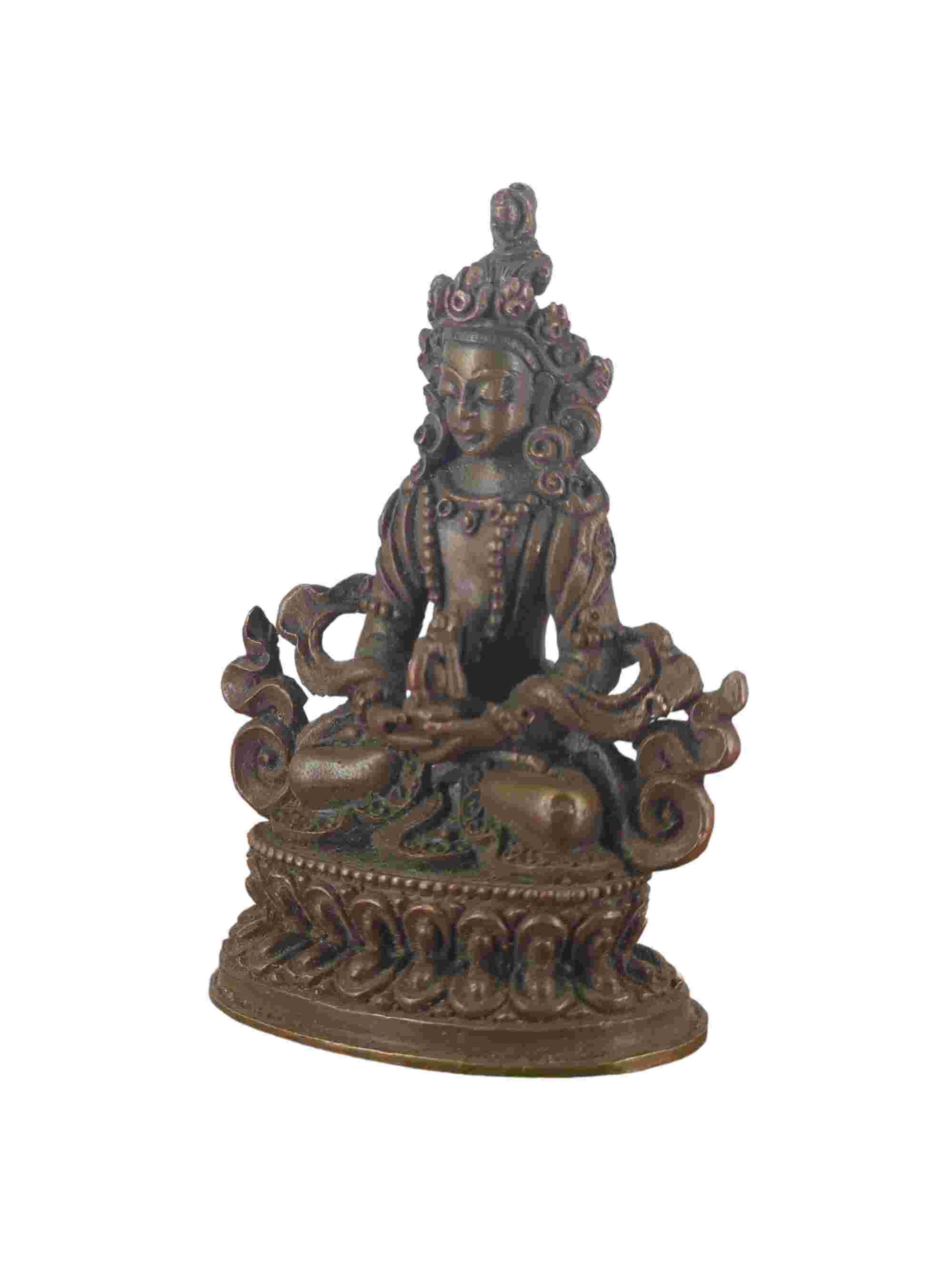 Buddhist Miniature Statue Of Aparimita, chocolate Oxidized, Amitayus, Chepame