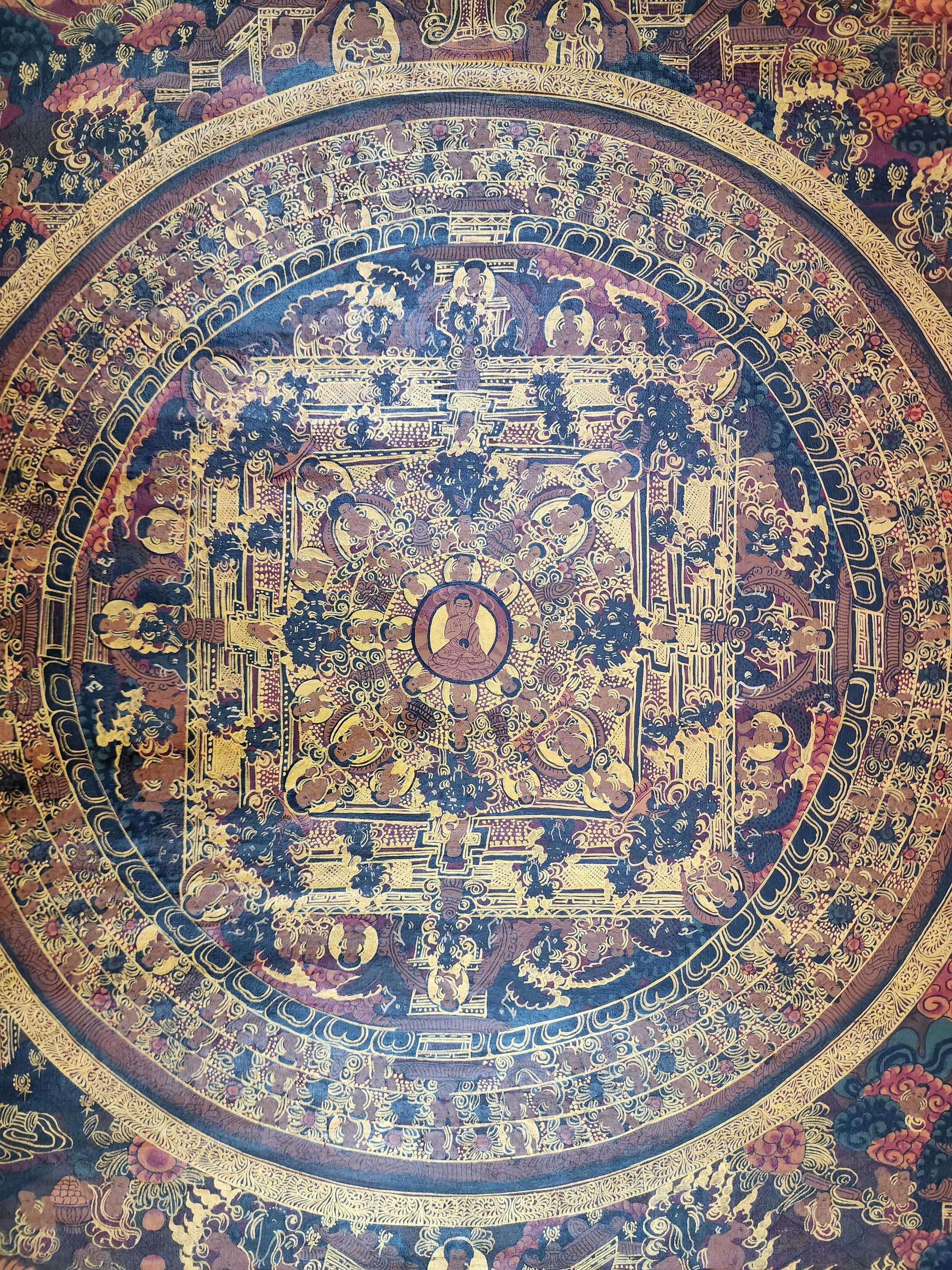 Buddhist Handmade Thangka <span Style=