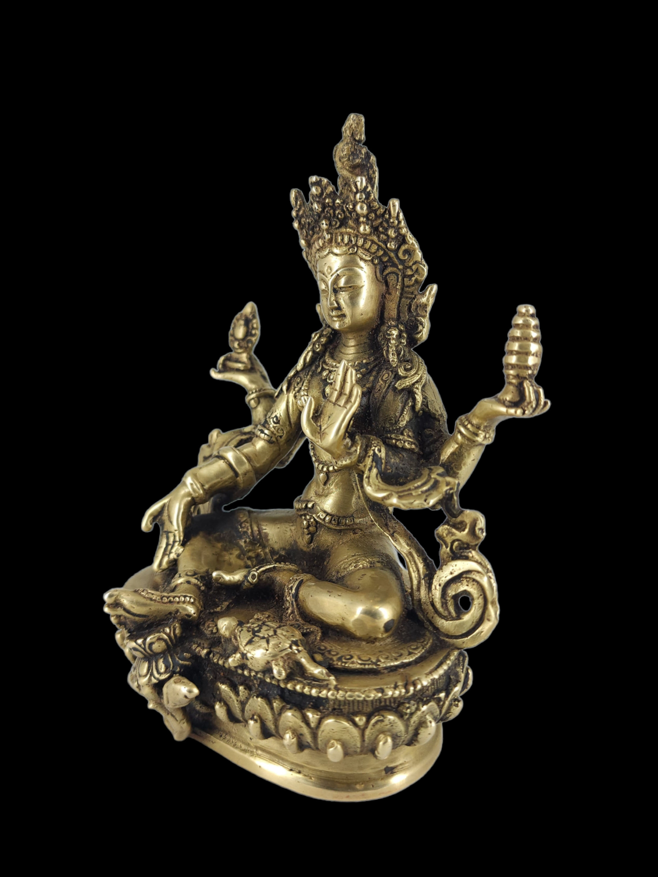 Handmade Statue Of Lakshmi, bronze Finishing