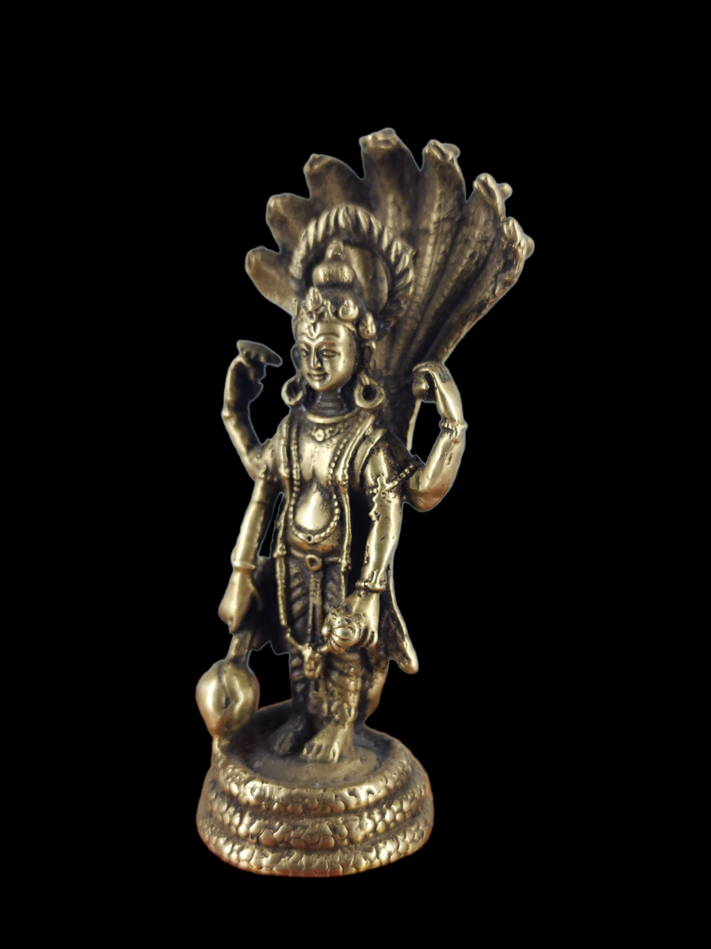 Handmade Statue Of Vishnu, bronze Finishing
