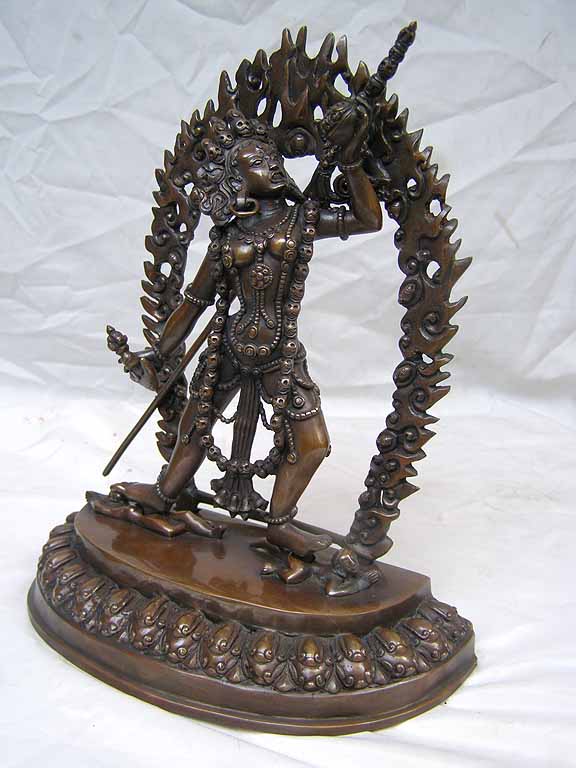 Vajrayogini Statue, chocolate Oxidized, old Post, remakable