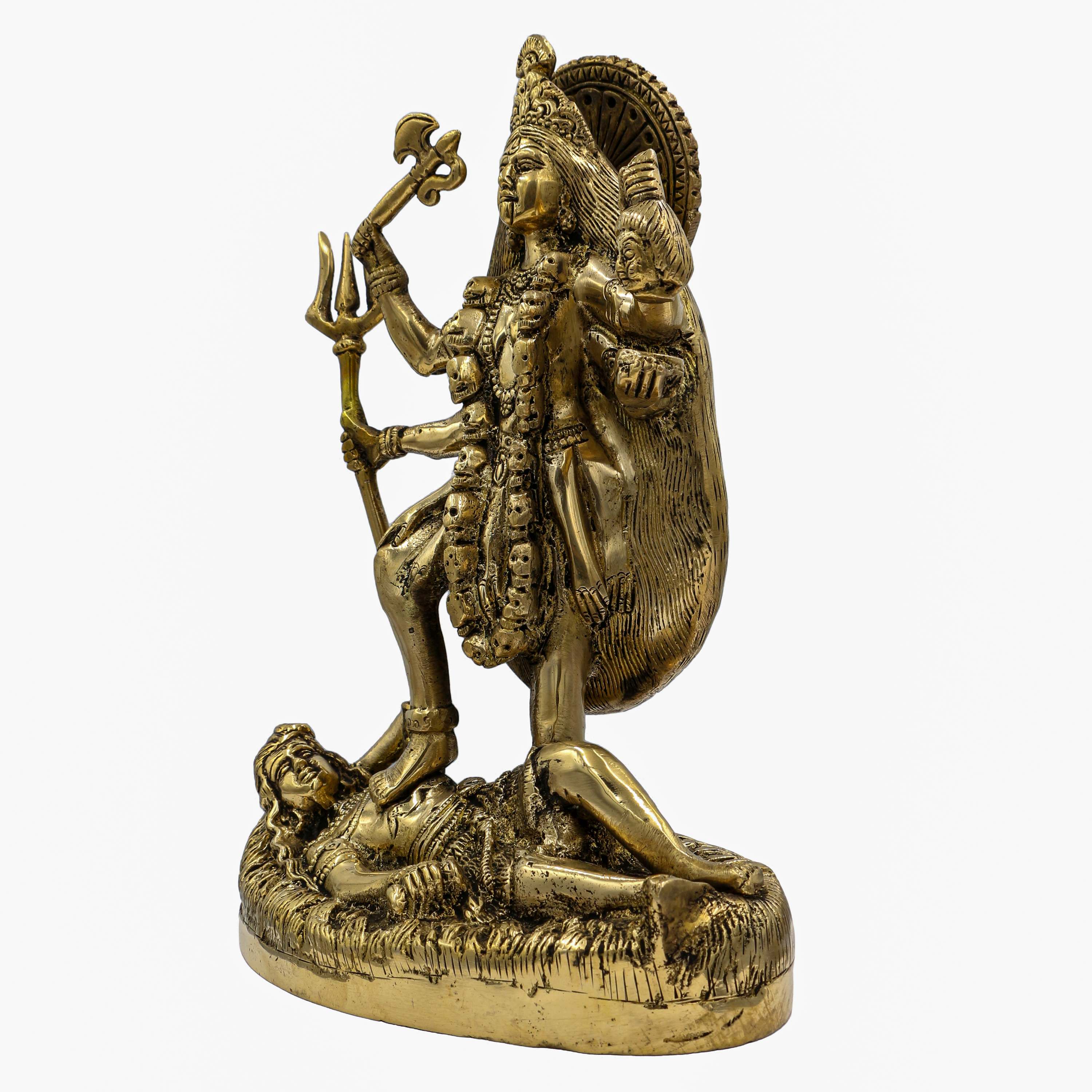 Nepali Statue Of Kali, Standing On Shiva Or Mahadev sand Casting